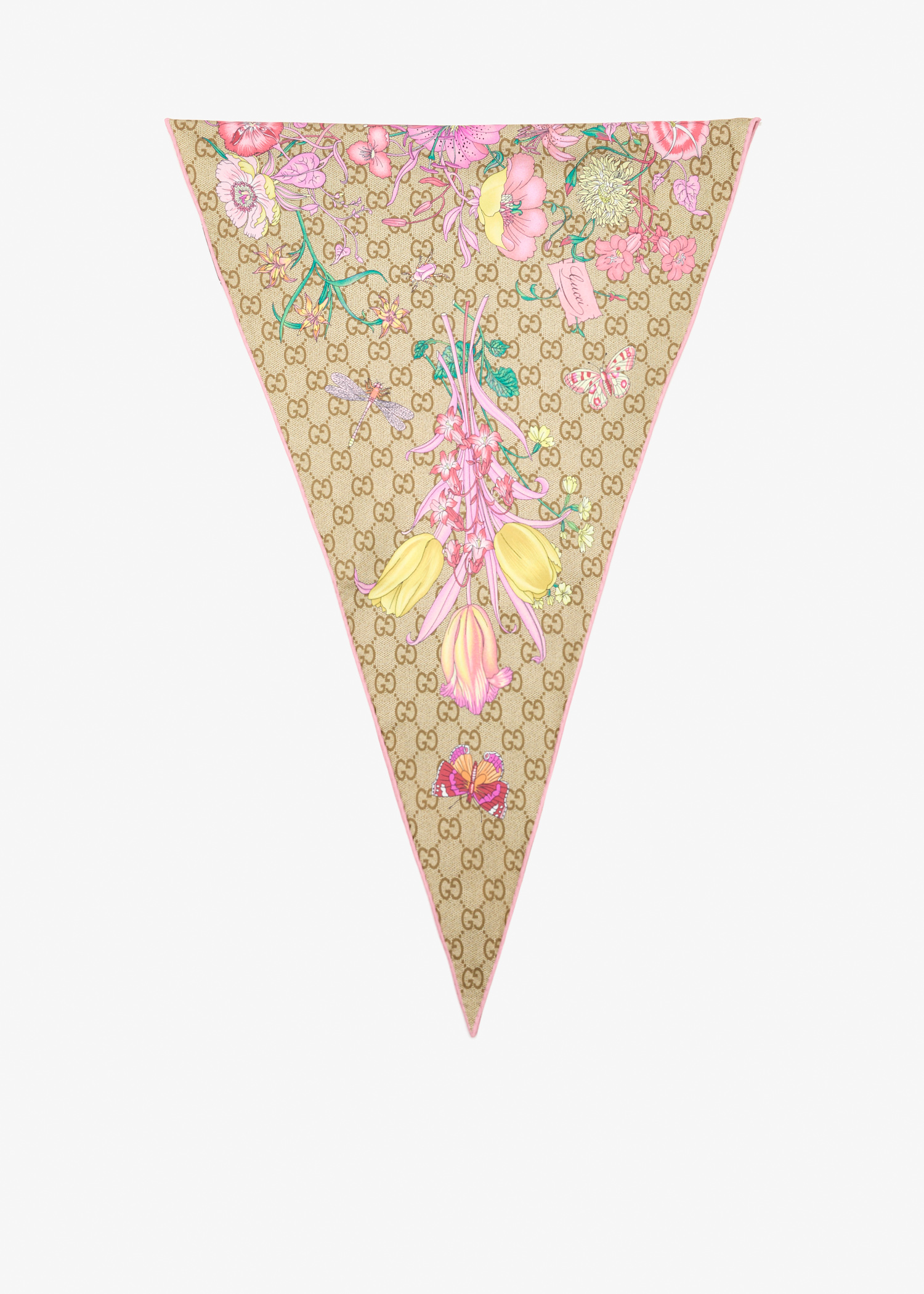 

GG silk twill diamond scarf, Printed