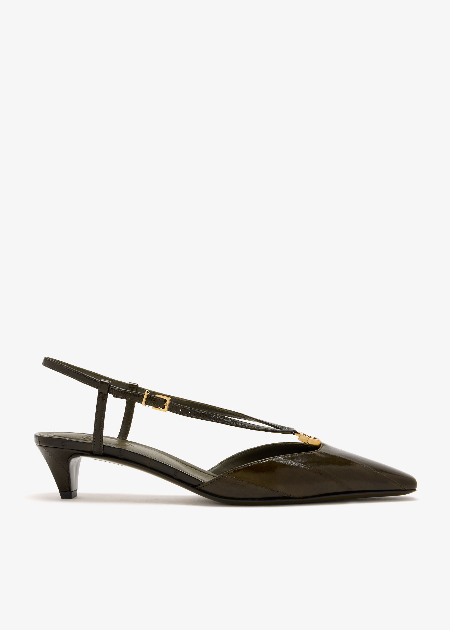 

FFold slingback pumps, Khaki