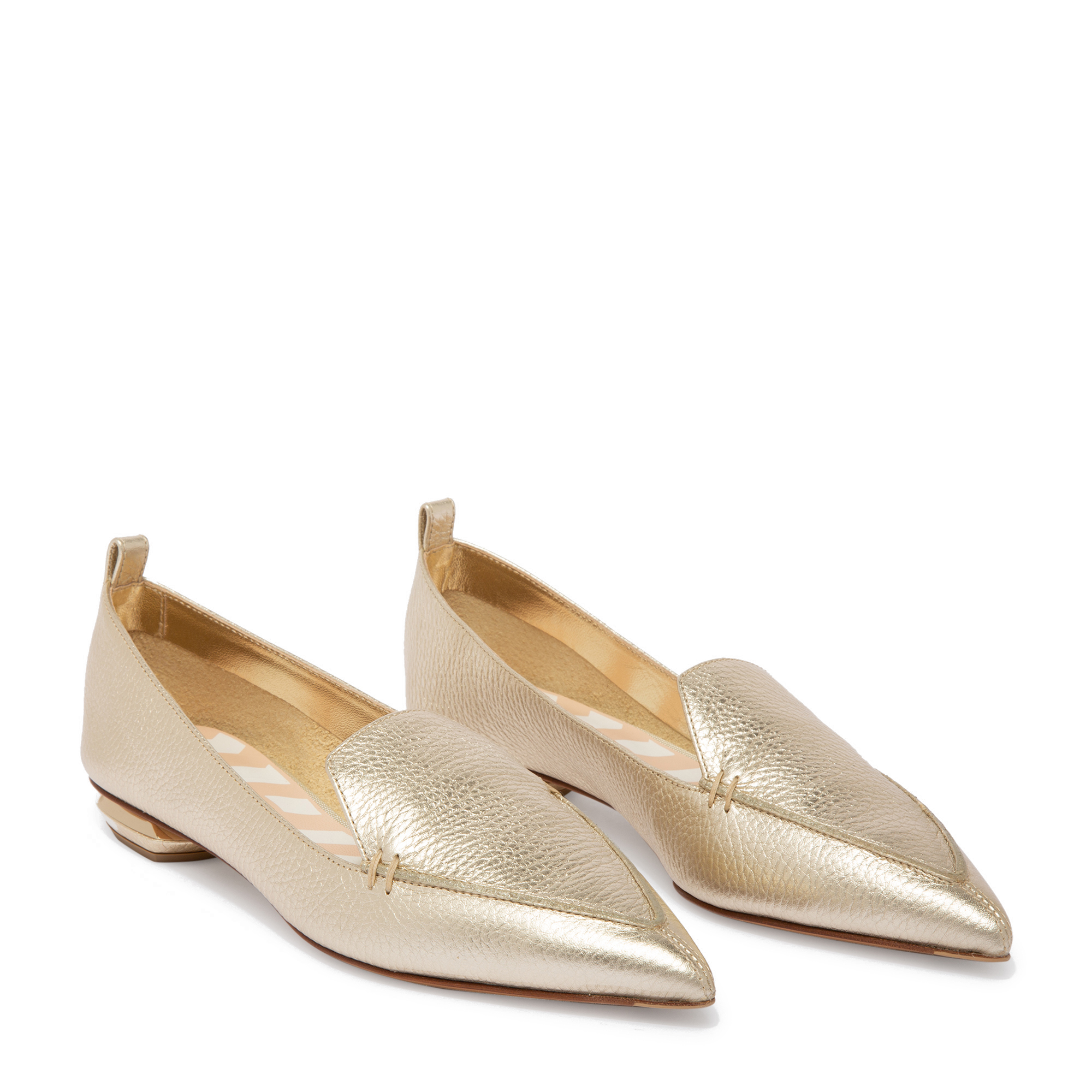 

Beya leather flat mules, Gold