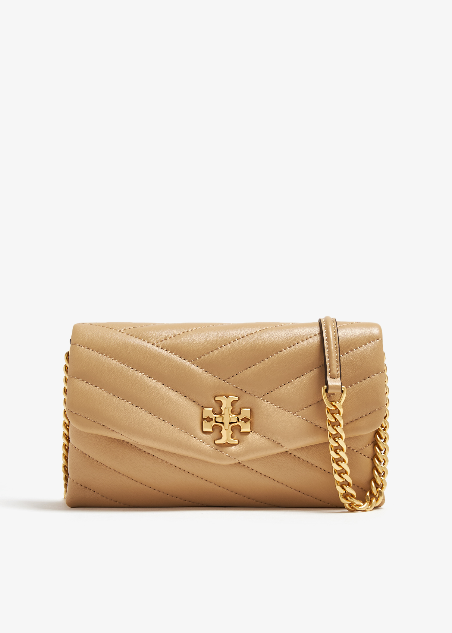 

Kira chevron chain wallet, Beige