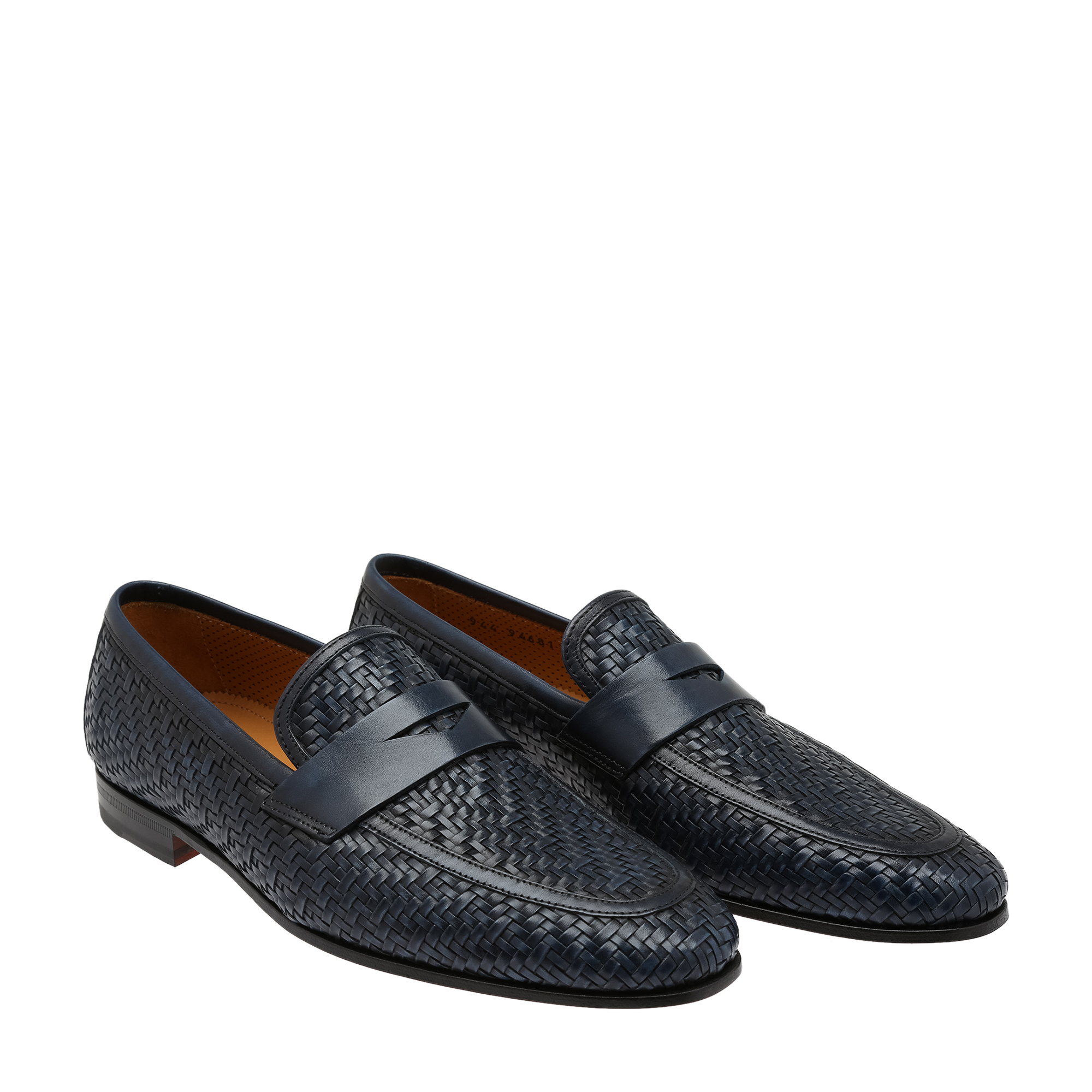 

Woven leather loafers, Blue