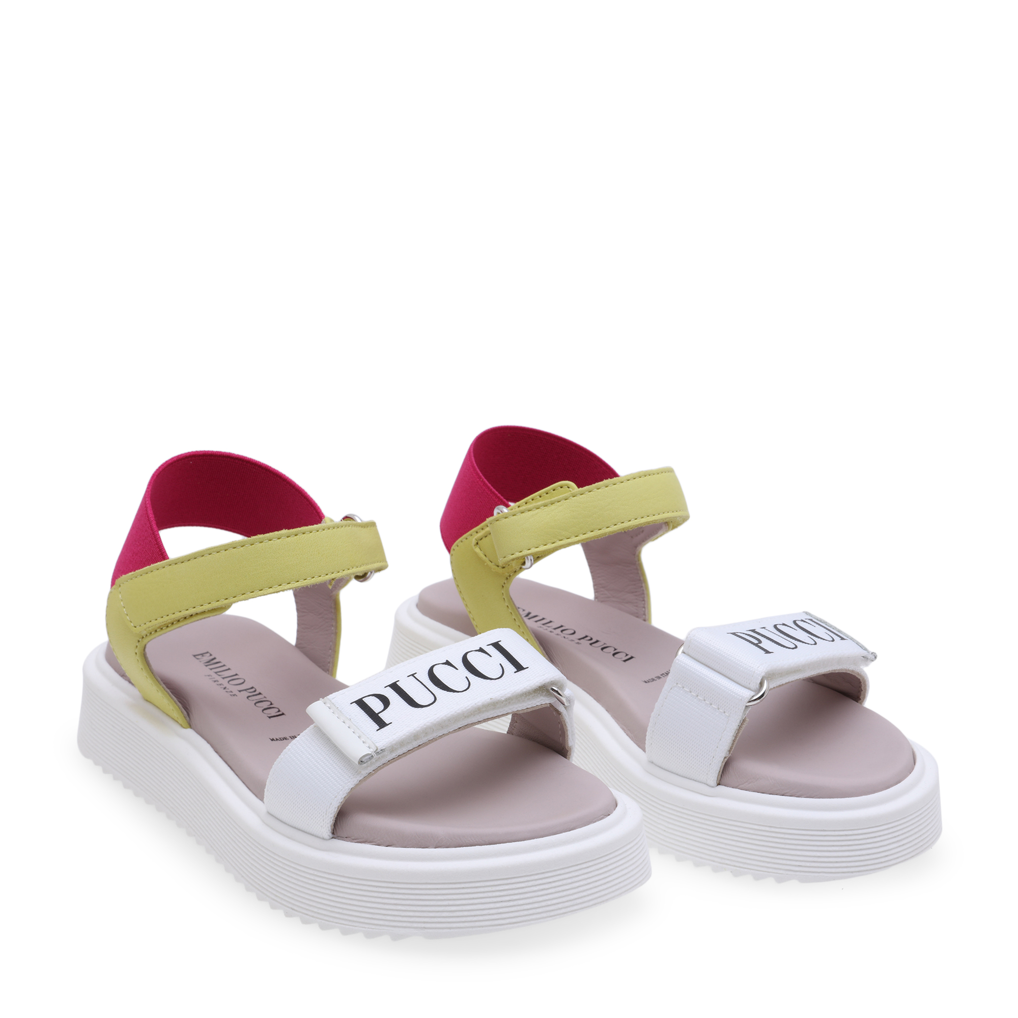 

Colour-block sandals, Yellow