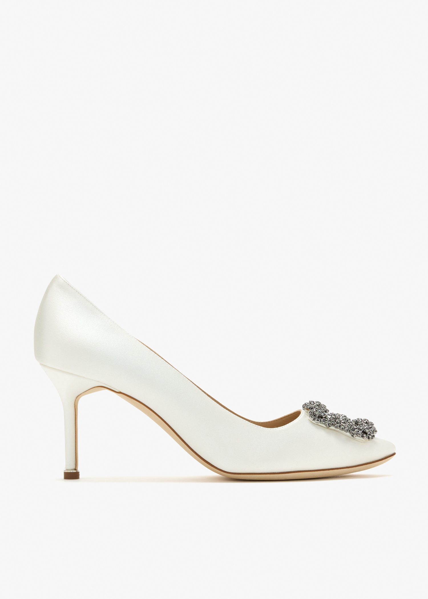 

Hangisi satin pumps, White
