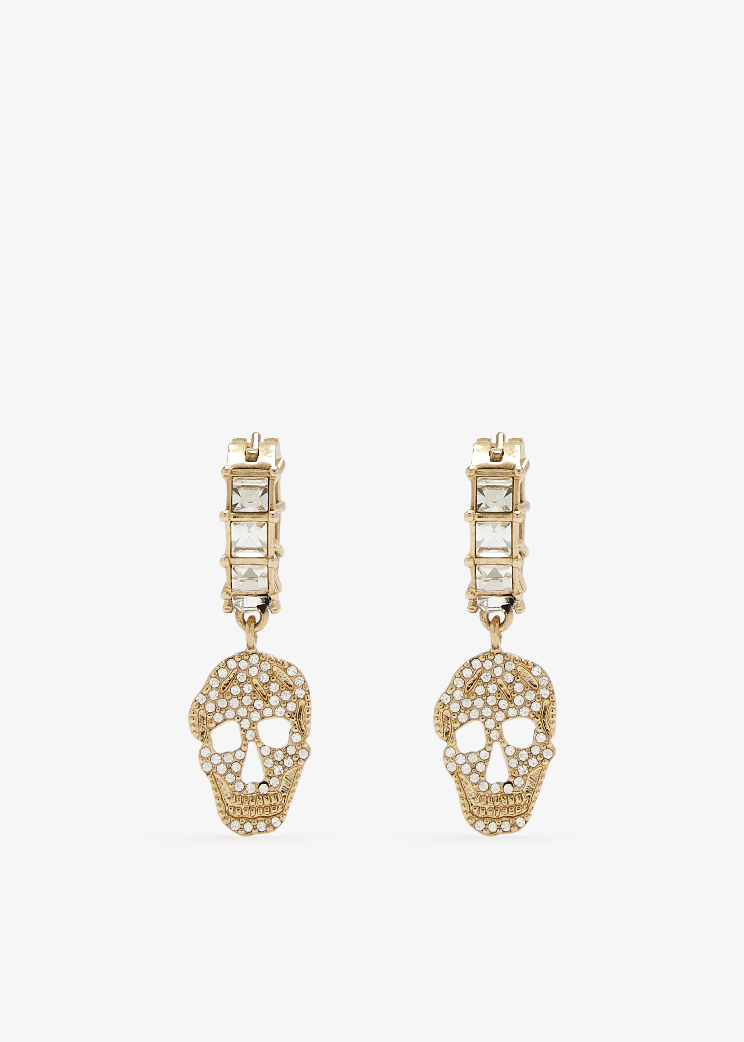 

Pavé Skull hoop earrings, Gold
