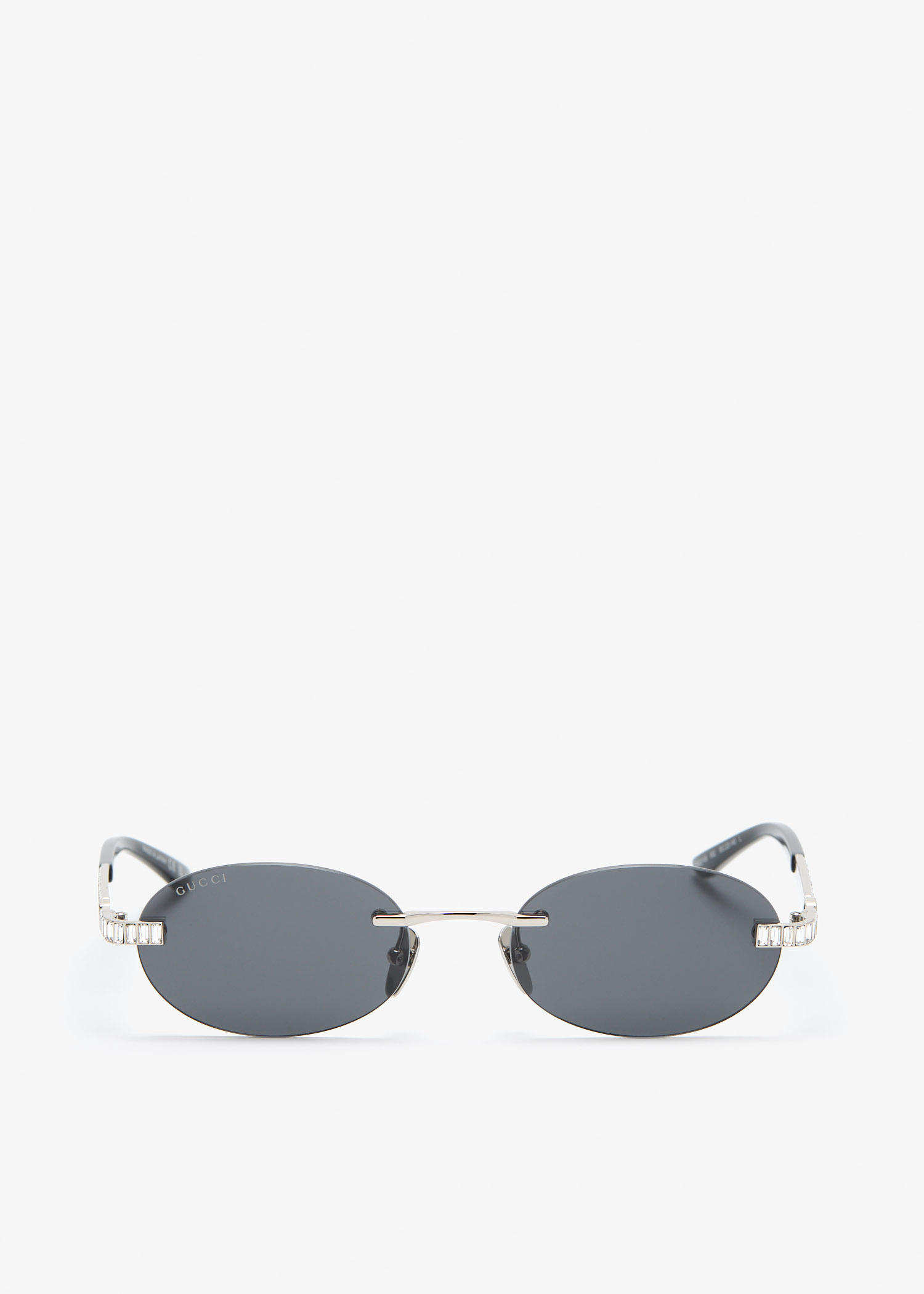 

Rimless oval sunglasses, Black