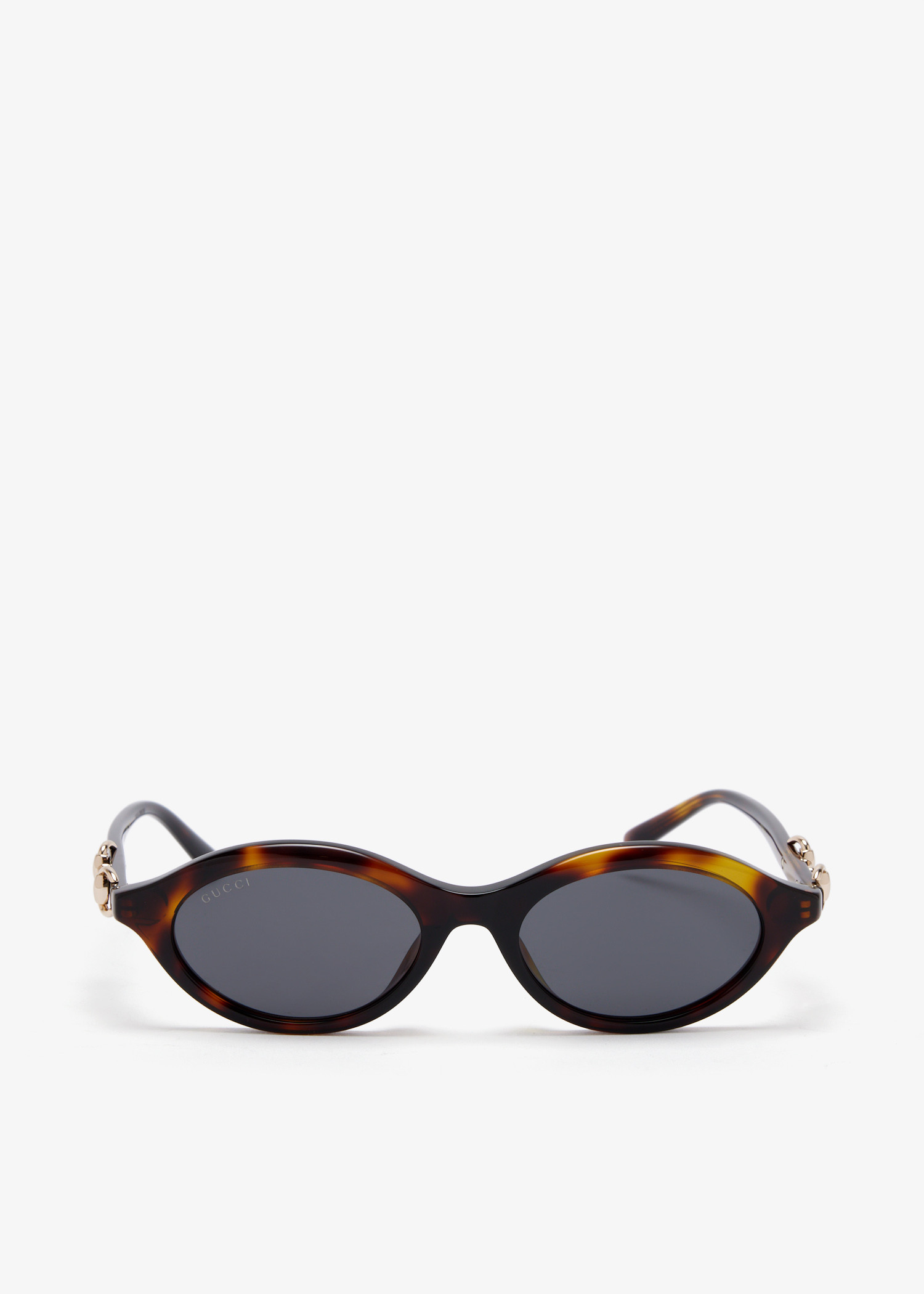 

Oval-frame sunglasses, Brown