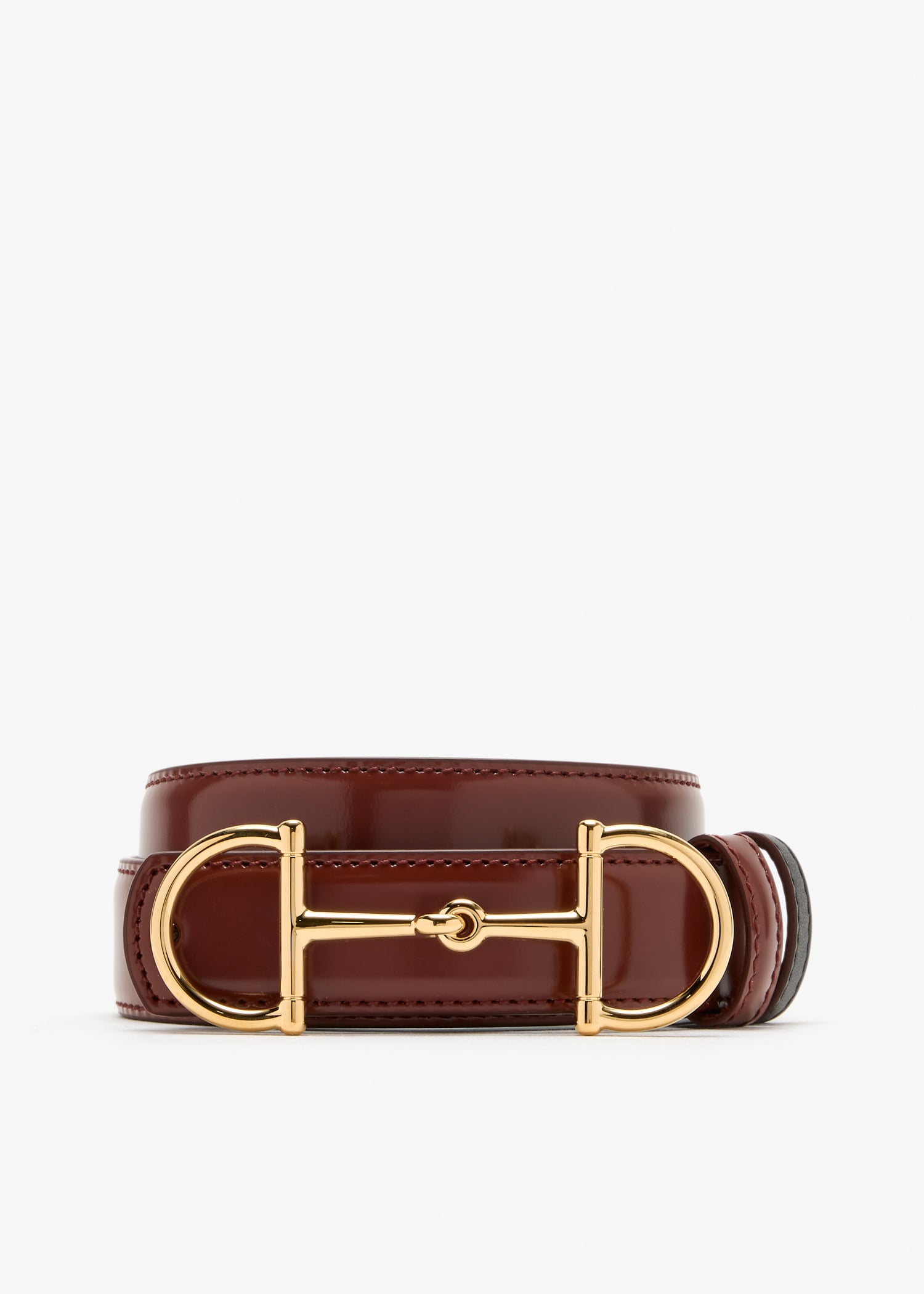 

Horsebit buckle reversible belt, Brown