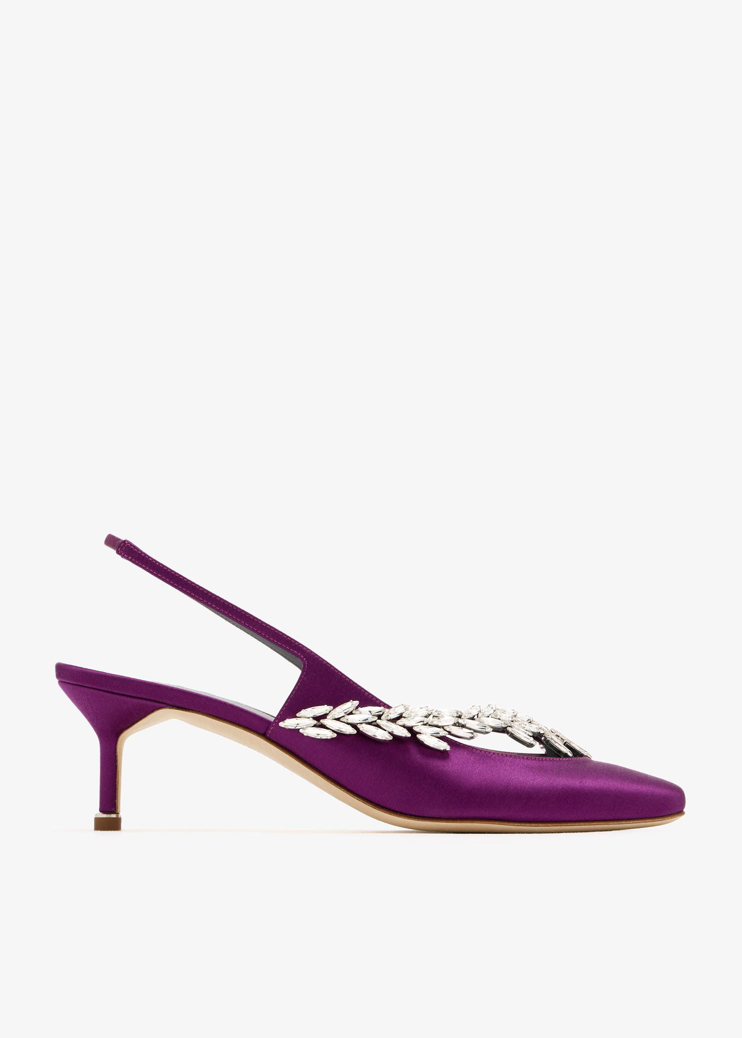 

x Manolo Blahnik satin slingback pumps, Purple