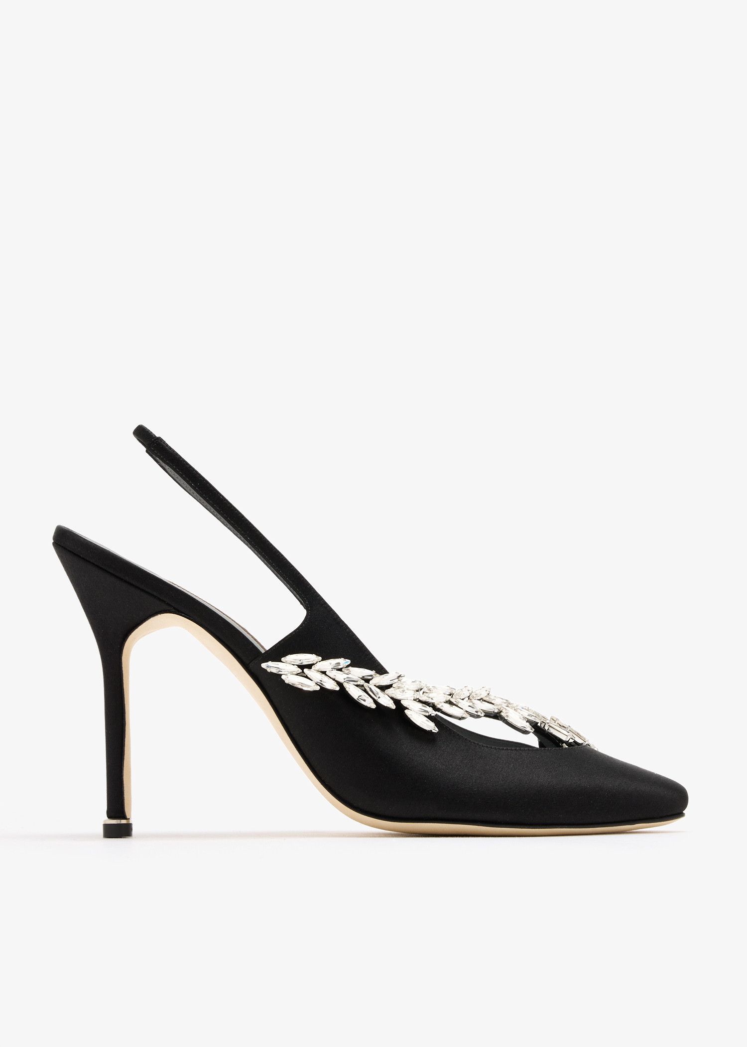 

x Manolo Blahnik satin slingback pumps, Black