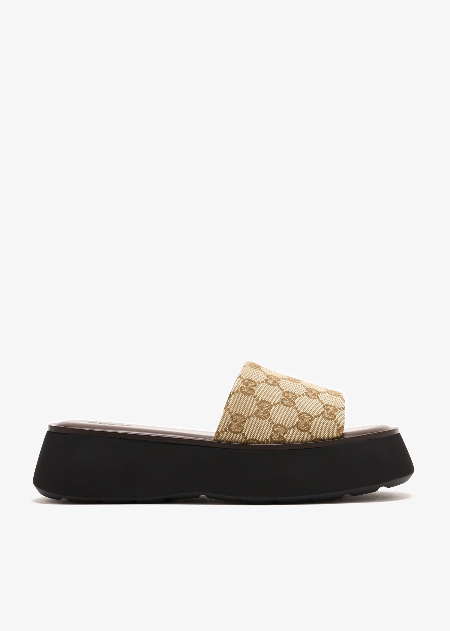 

GG platform sandals, Beige