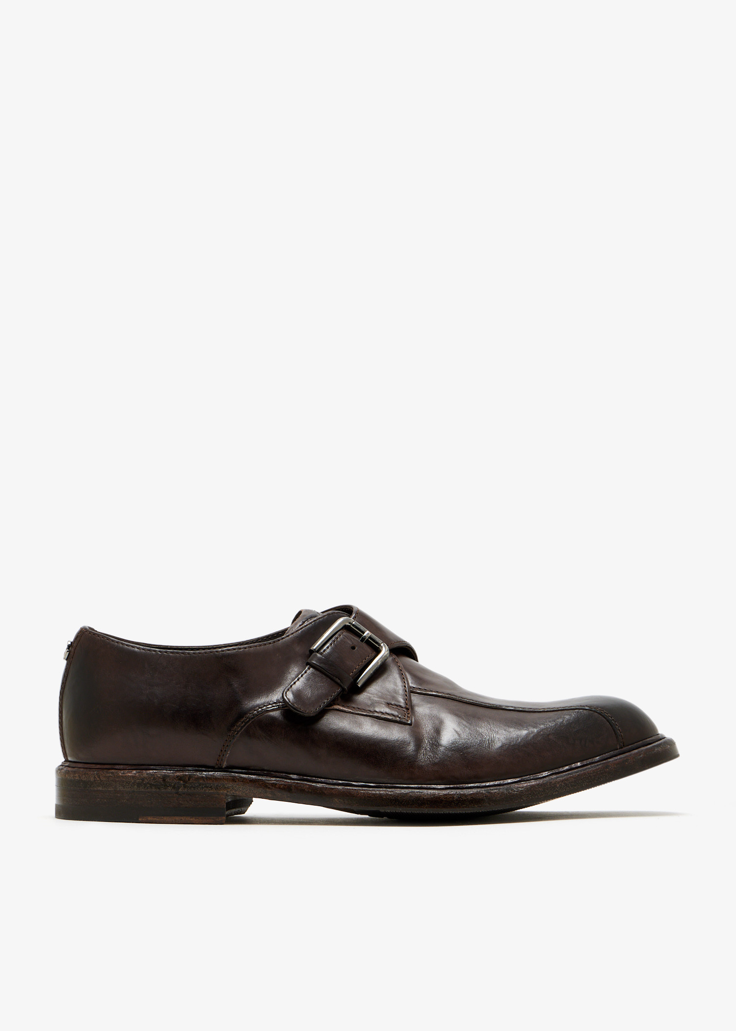 

Washed calfskin shoes, Brown