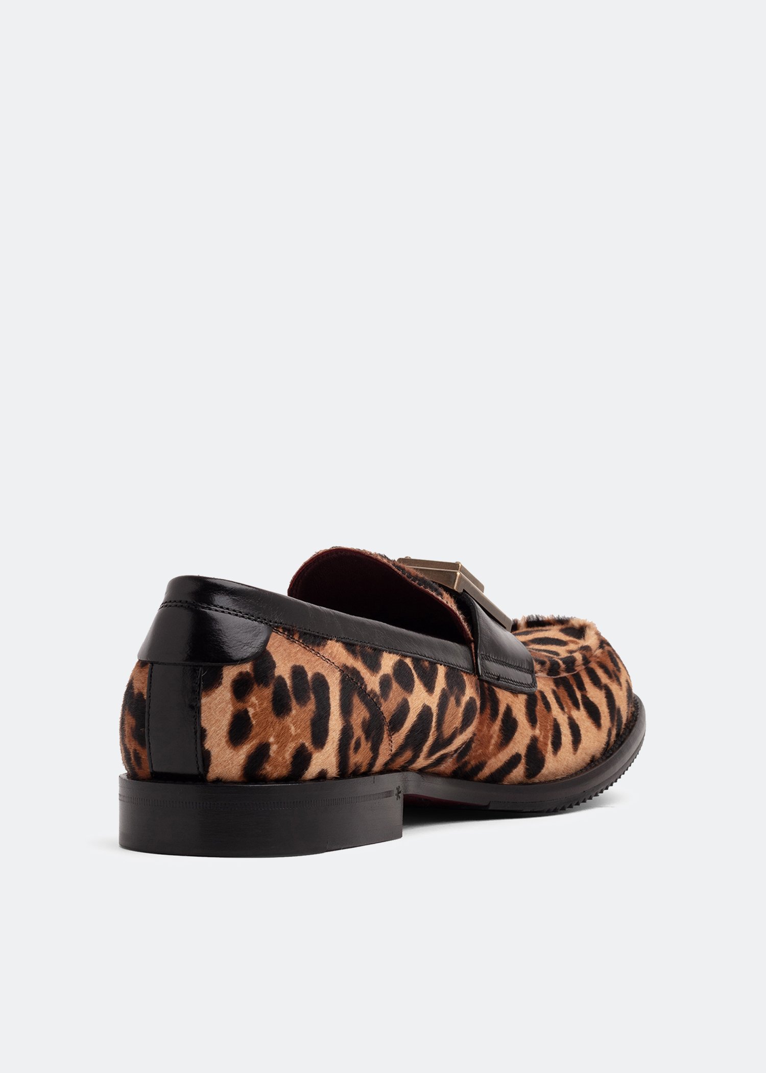 

Leopard-print pony hair loafers with branded plate, Animal print