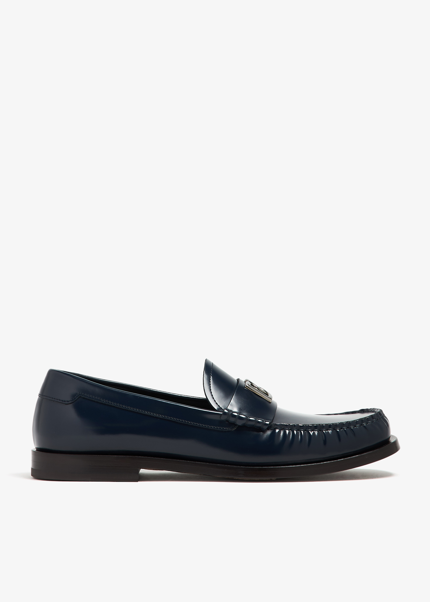 

Brushed calfskin loafers, Blue