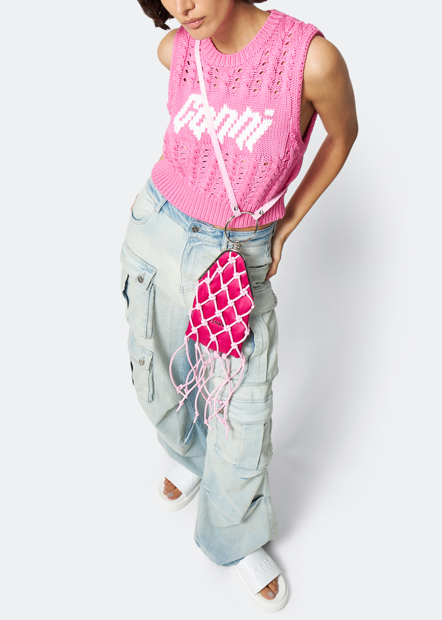 

Occasion braided bangle purse, Pink