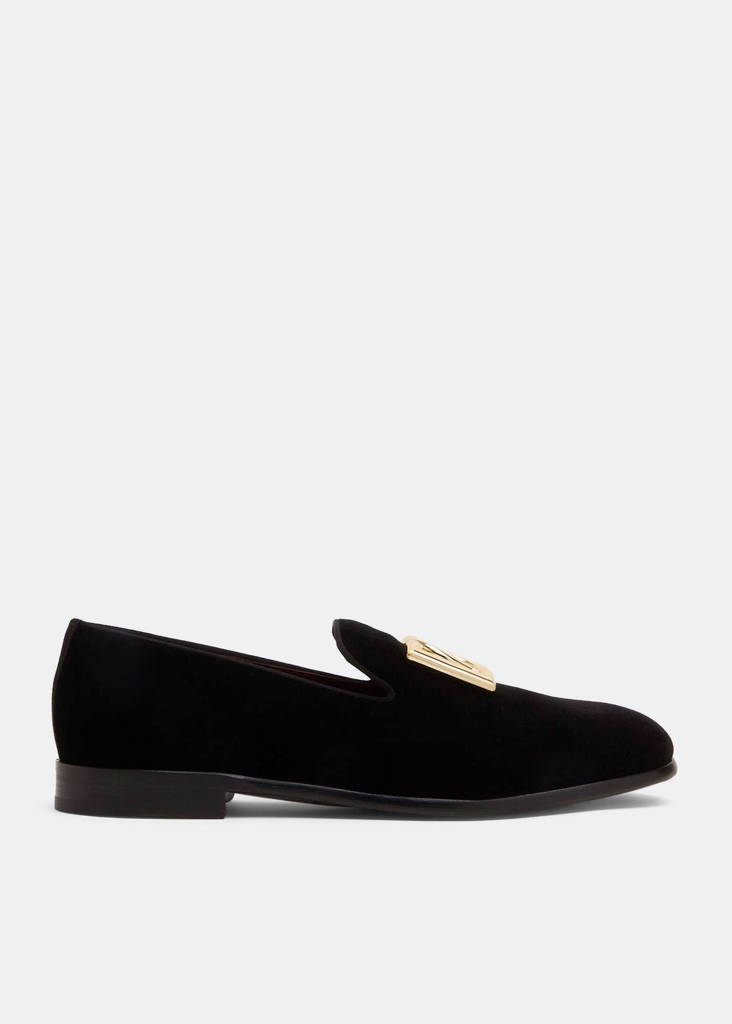 

DG logo velvet slippers, Black