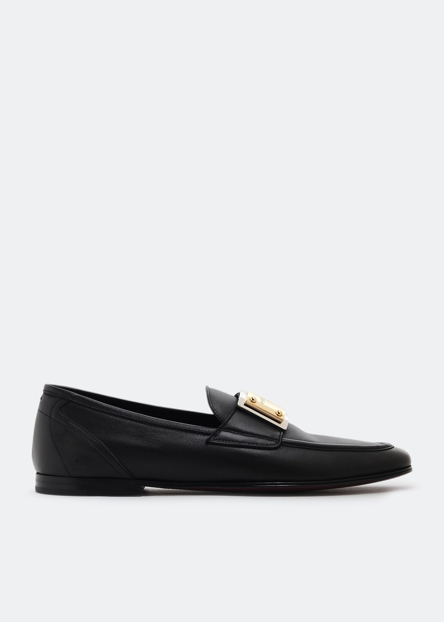 

Logo plaque loafers, Black