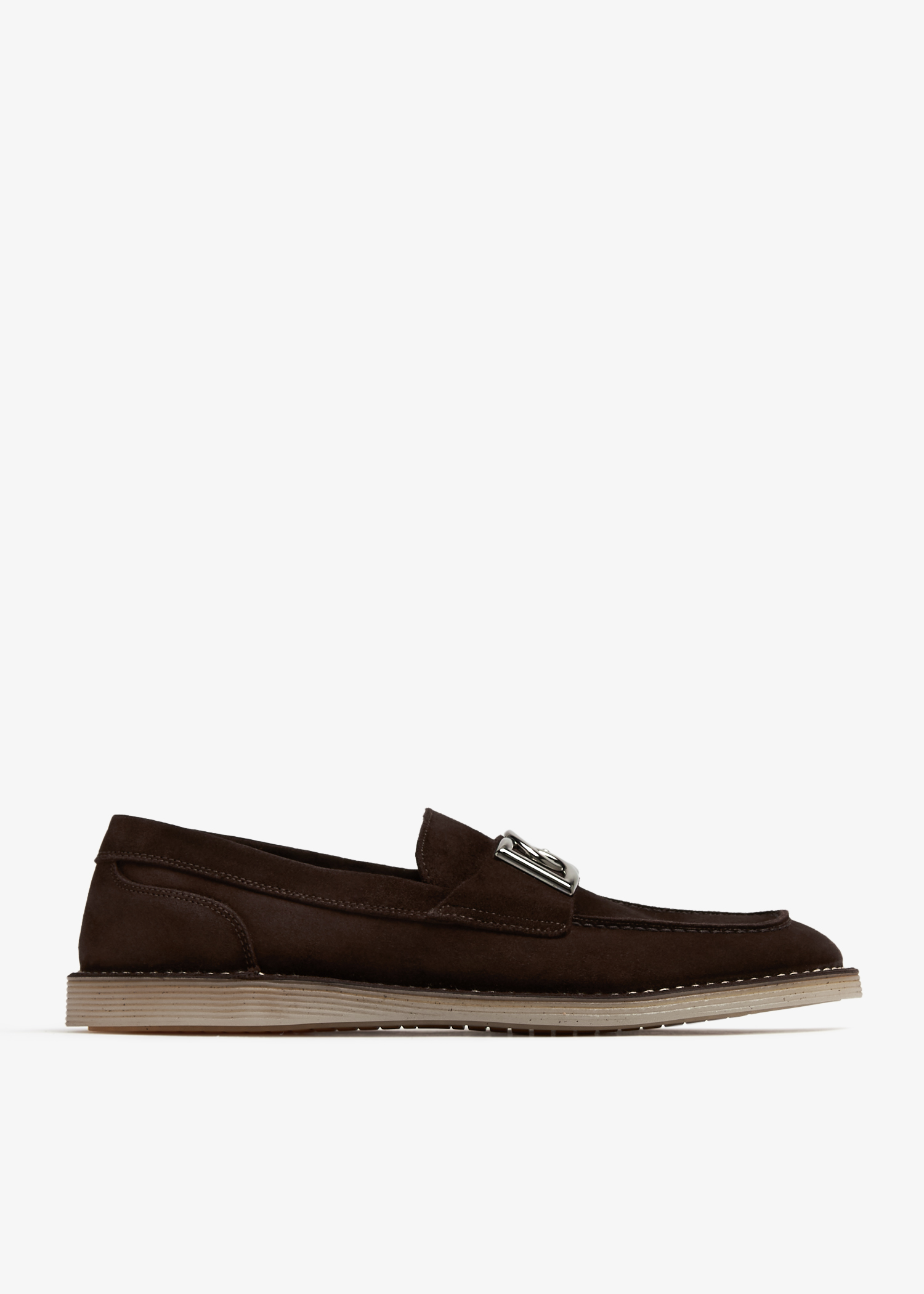 

Logo plaque loafers, Brown