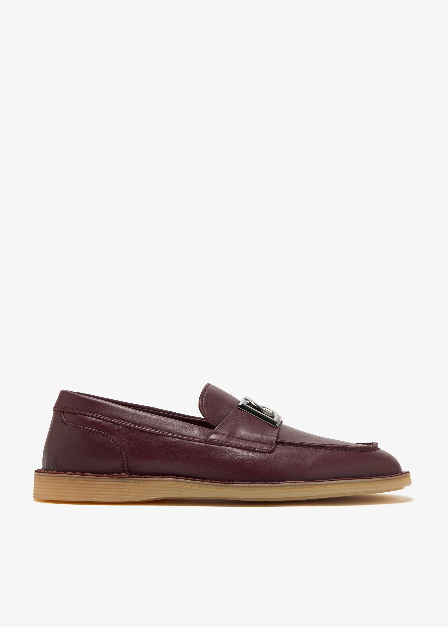 

Logo plaque loafers, Burgundy
