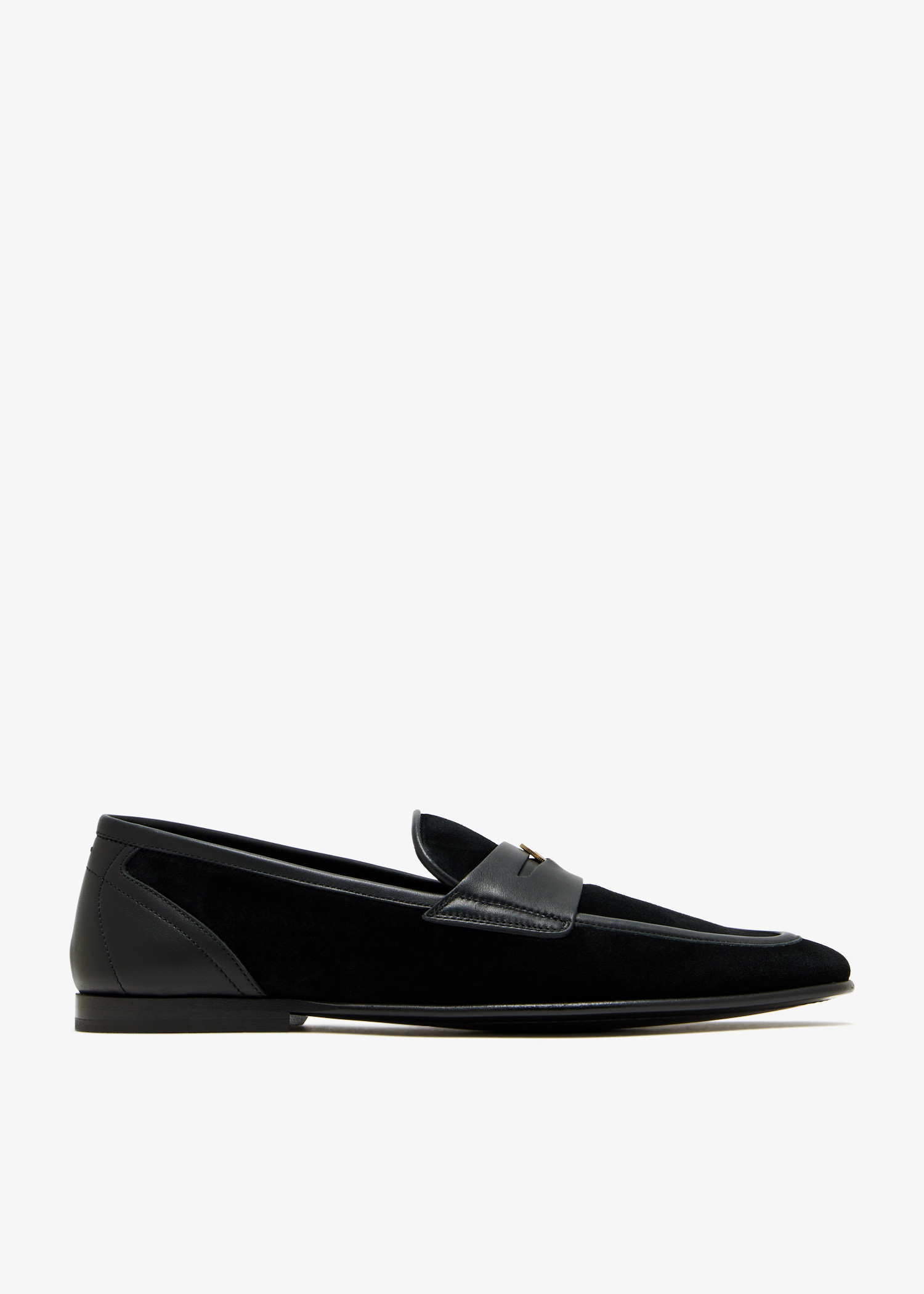

Split calfskin slippers, Black
