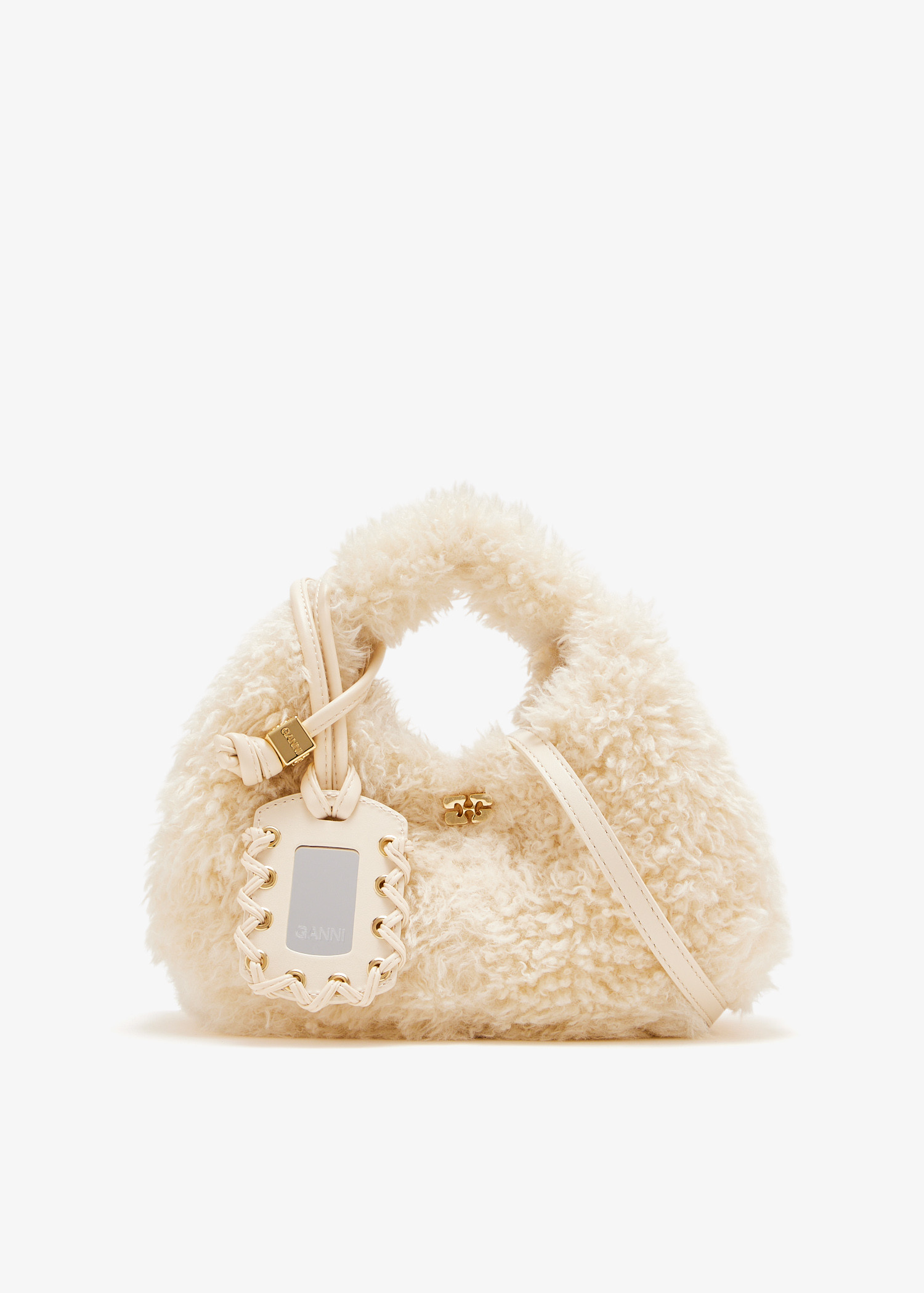 

Hobo mini fur bag, Cream