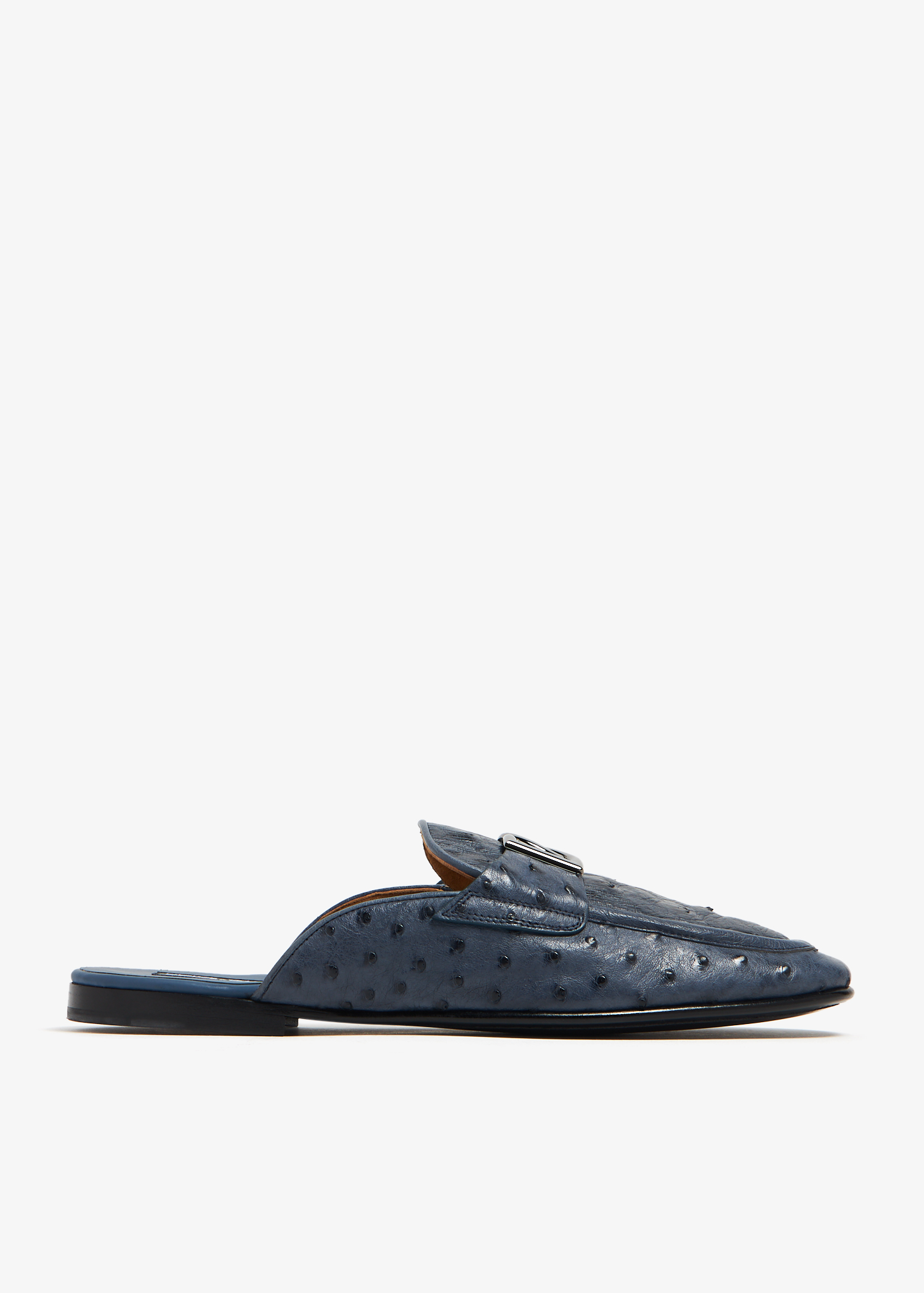 

Ostrich leather slippers, Blue