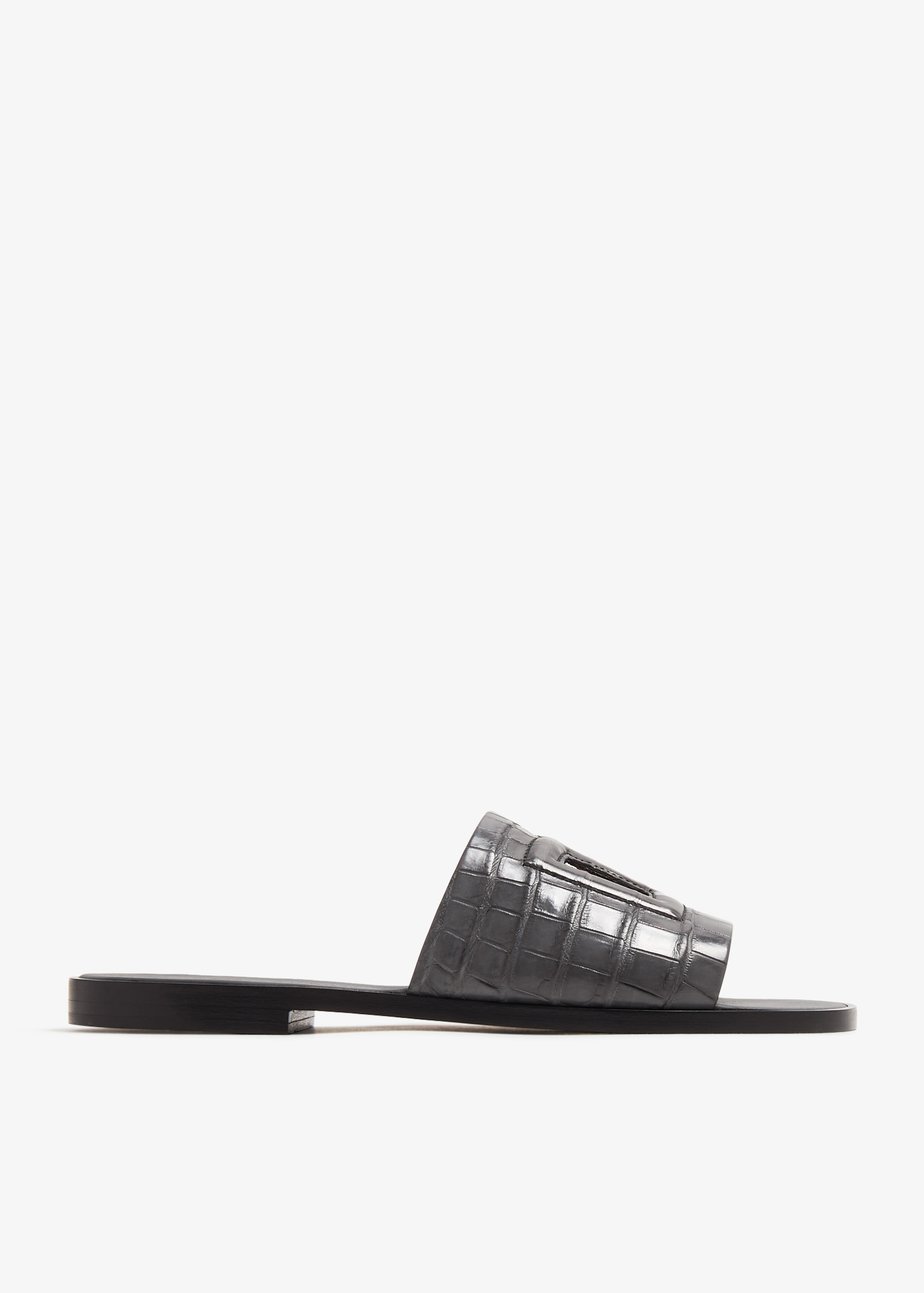 

Alligator slide sandals, Grey