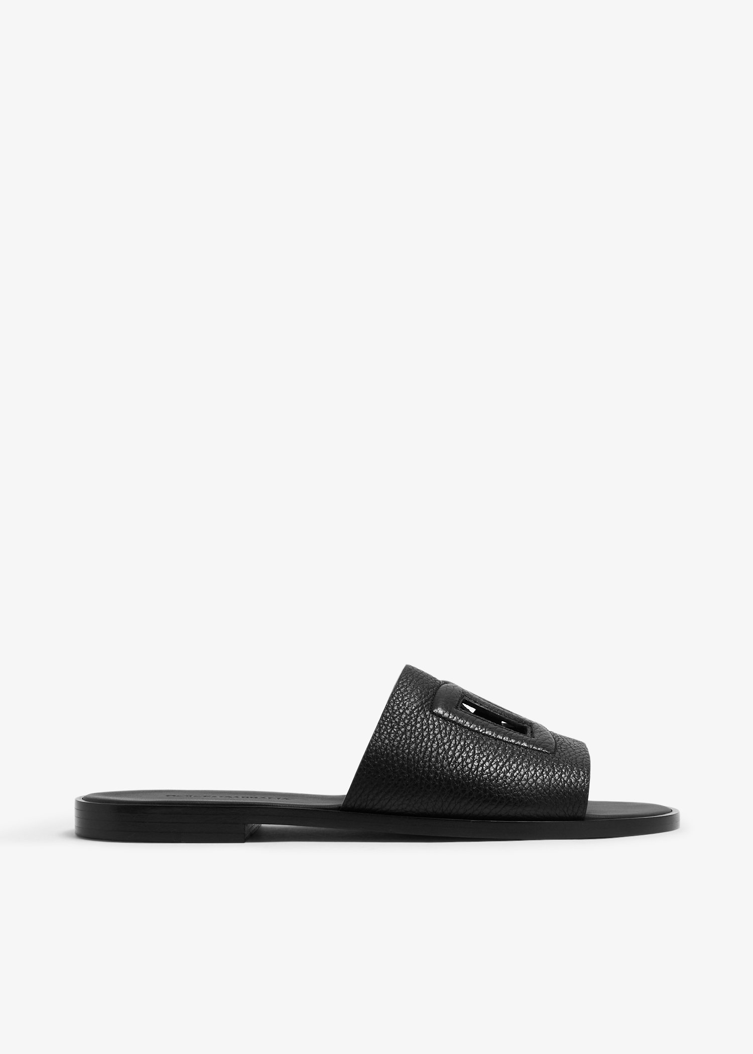 

Calfskin slide sandals, Black