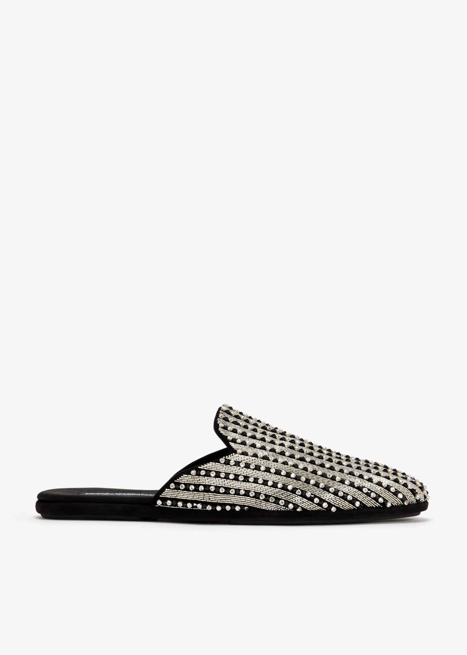 

Crystal-embellished slippers, Black