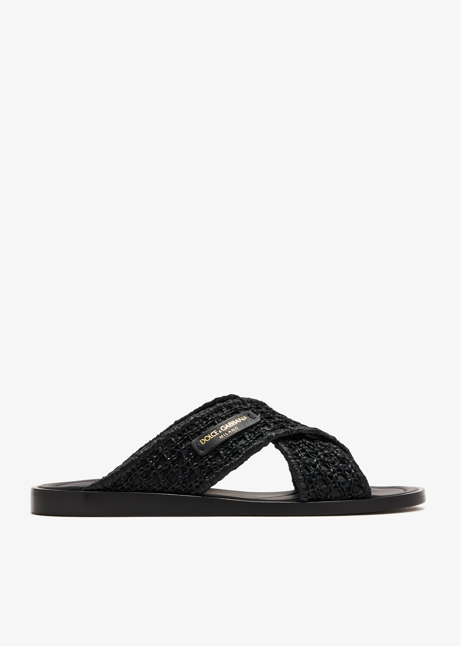 

Raffia sandals, Black