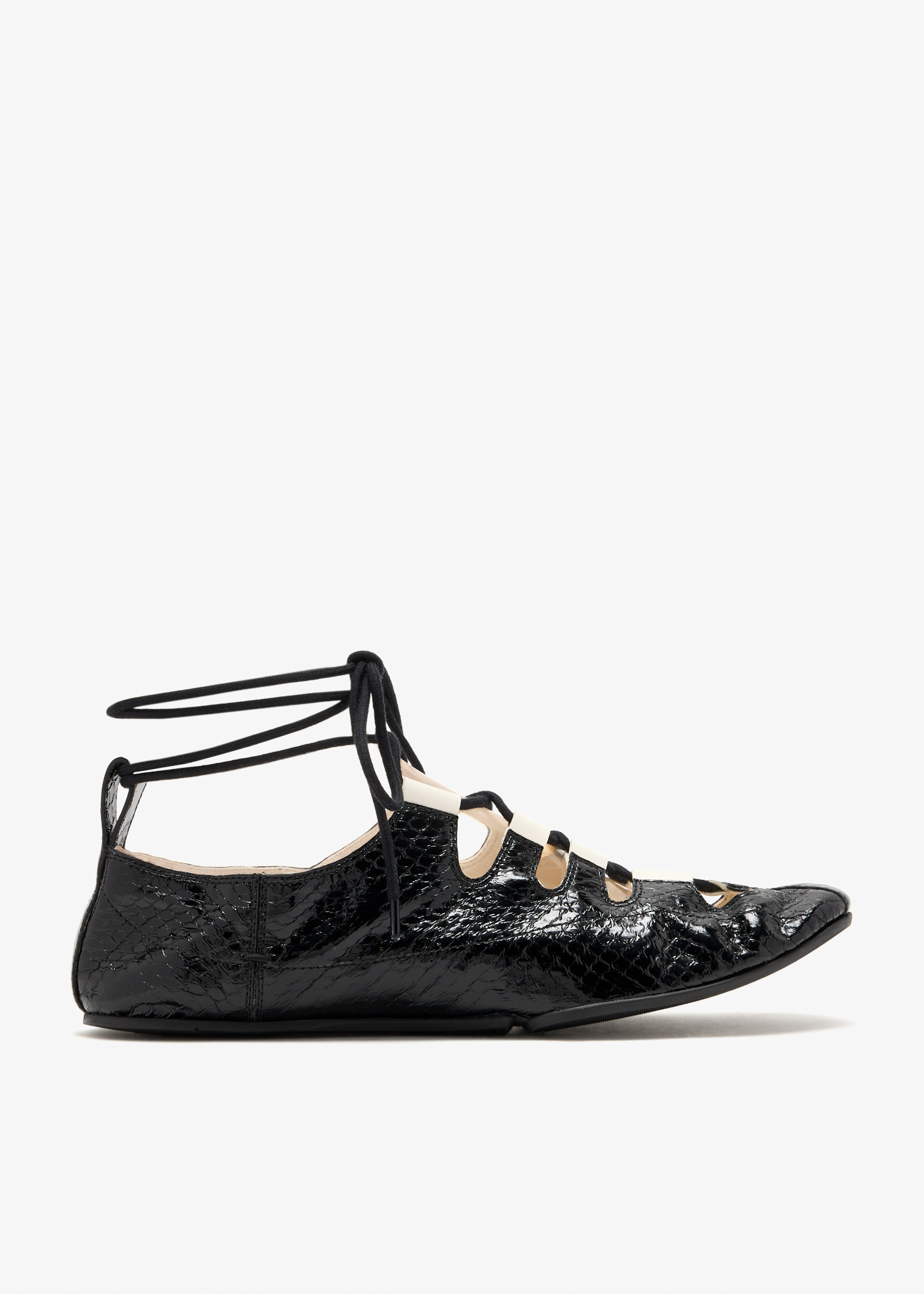 

Fold laced ballerinas, Black