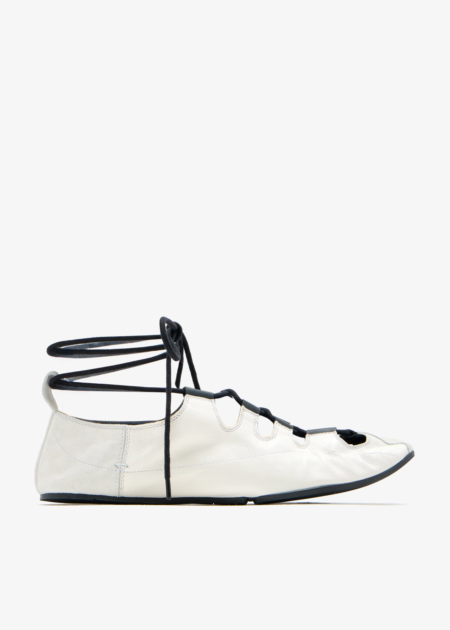 

Fold laced ballerinas, White