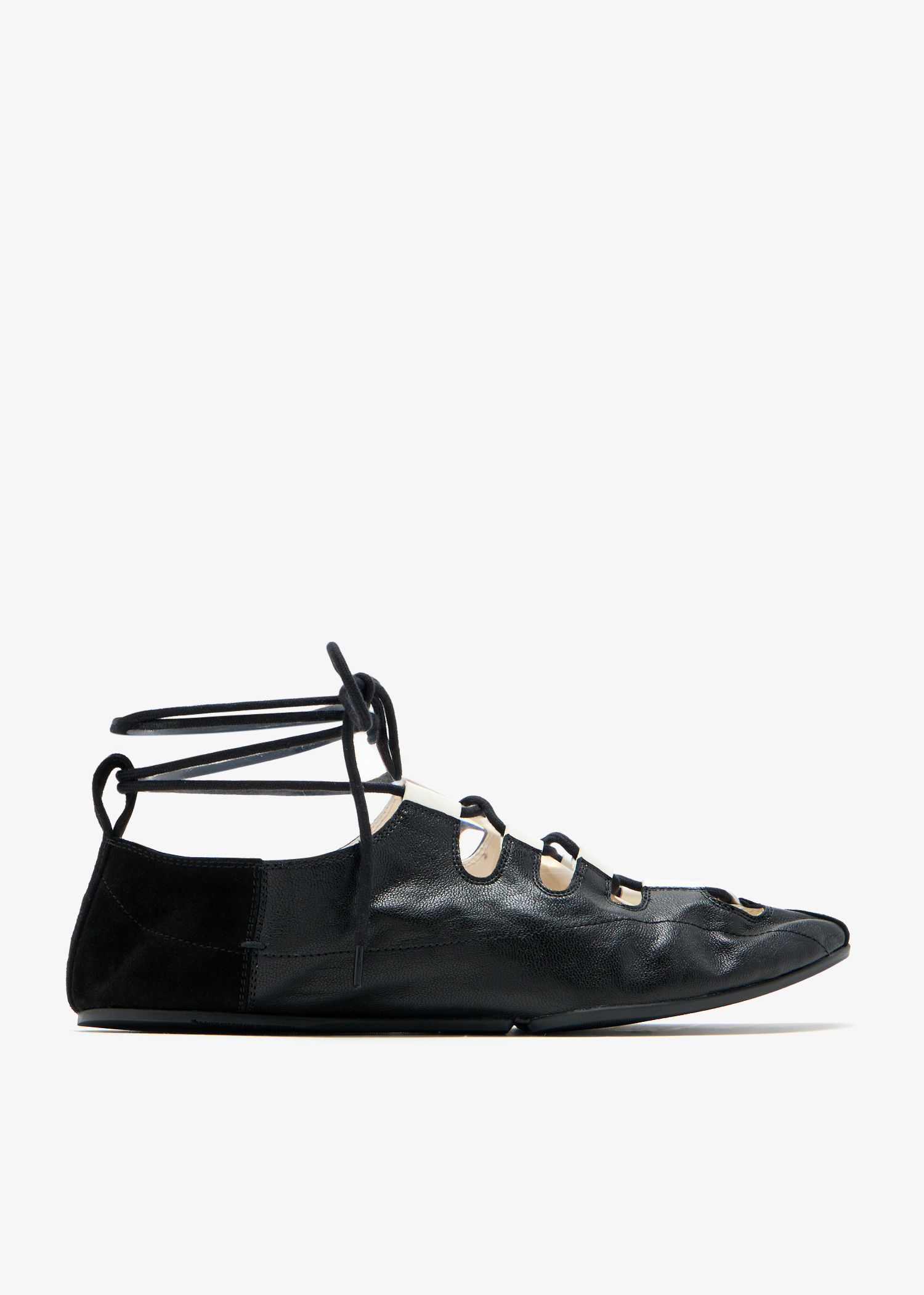 

Fold laced ballerinas, Black
