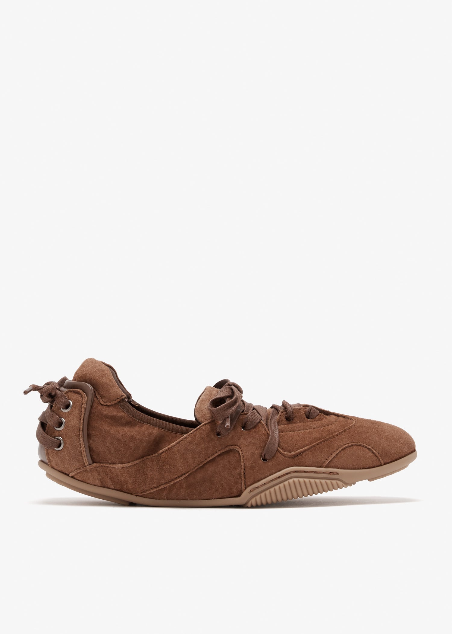 

Lace-up suede sneakers, Brown
