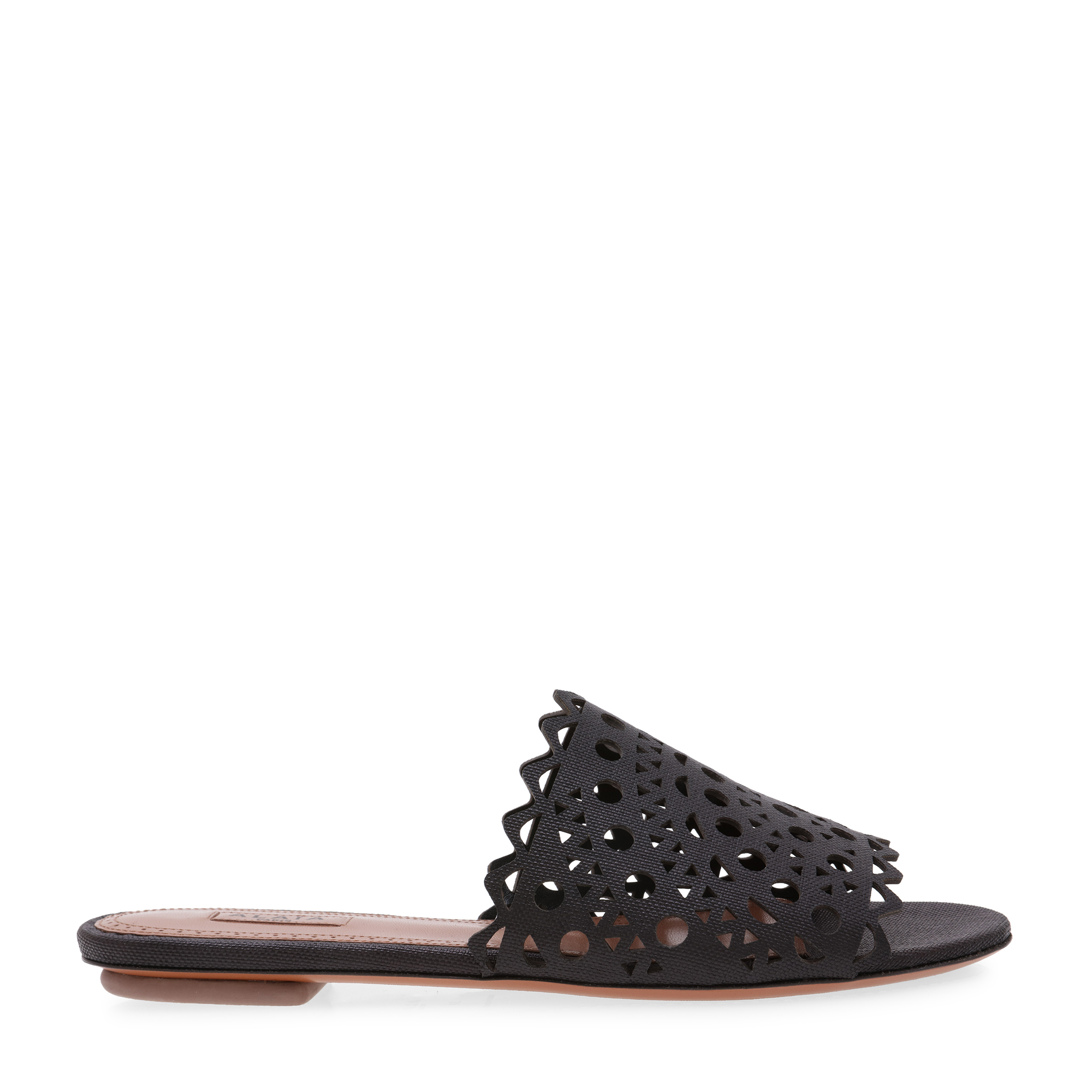 

Laser-cut leather sandals, Black