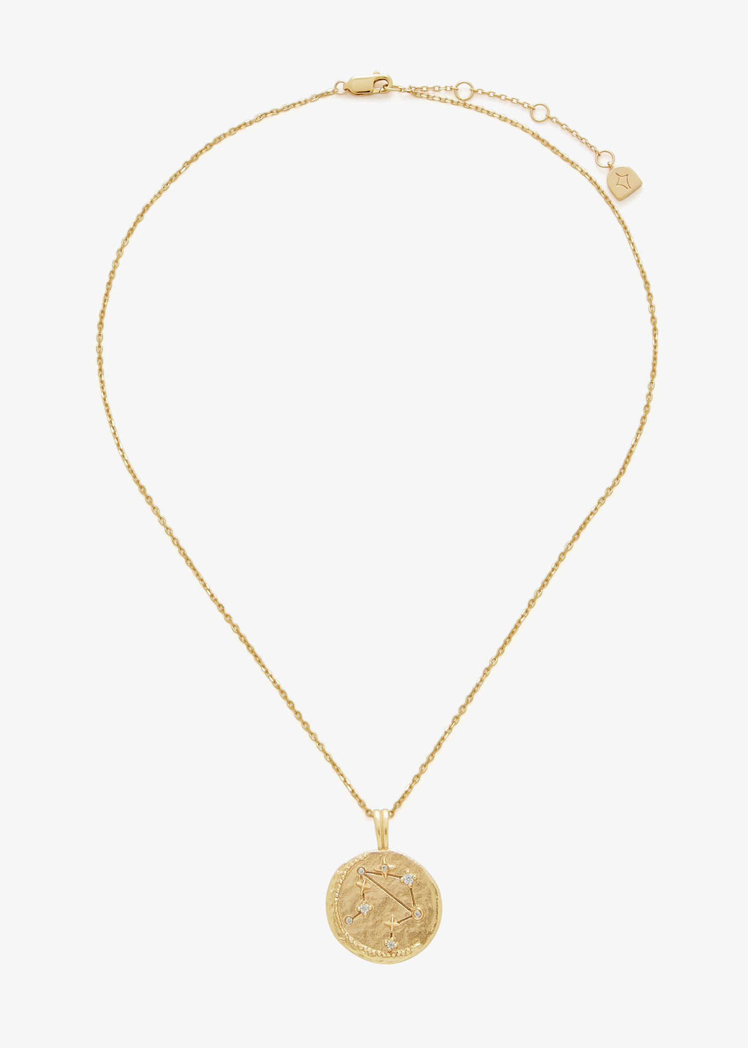 

Libra Zodiac Crystal pendant necklace, Gold