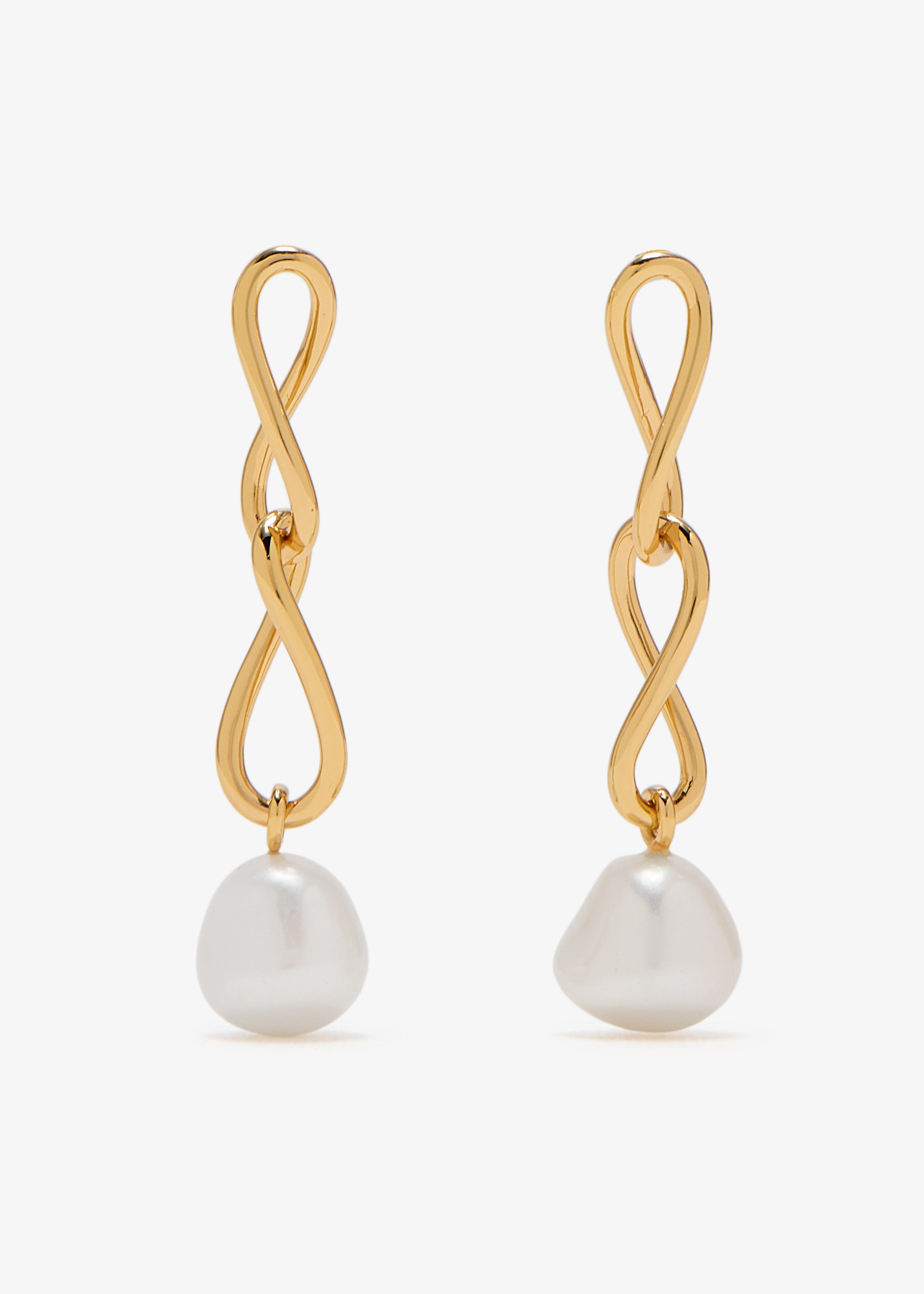

Infinite Pearl drop stud earrings, Gold