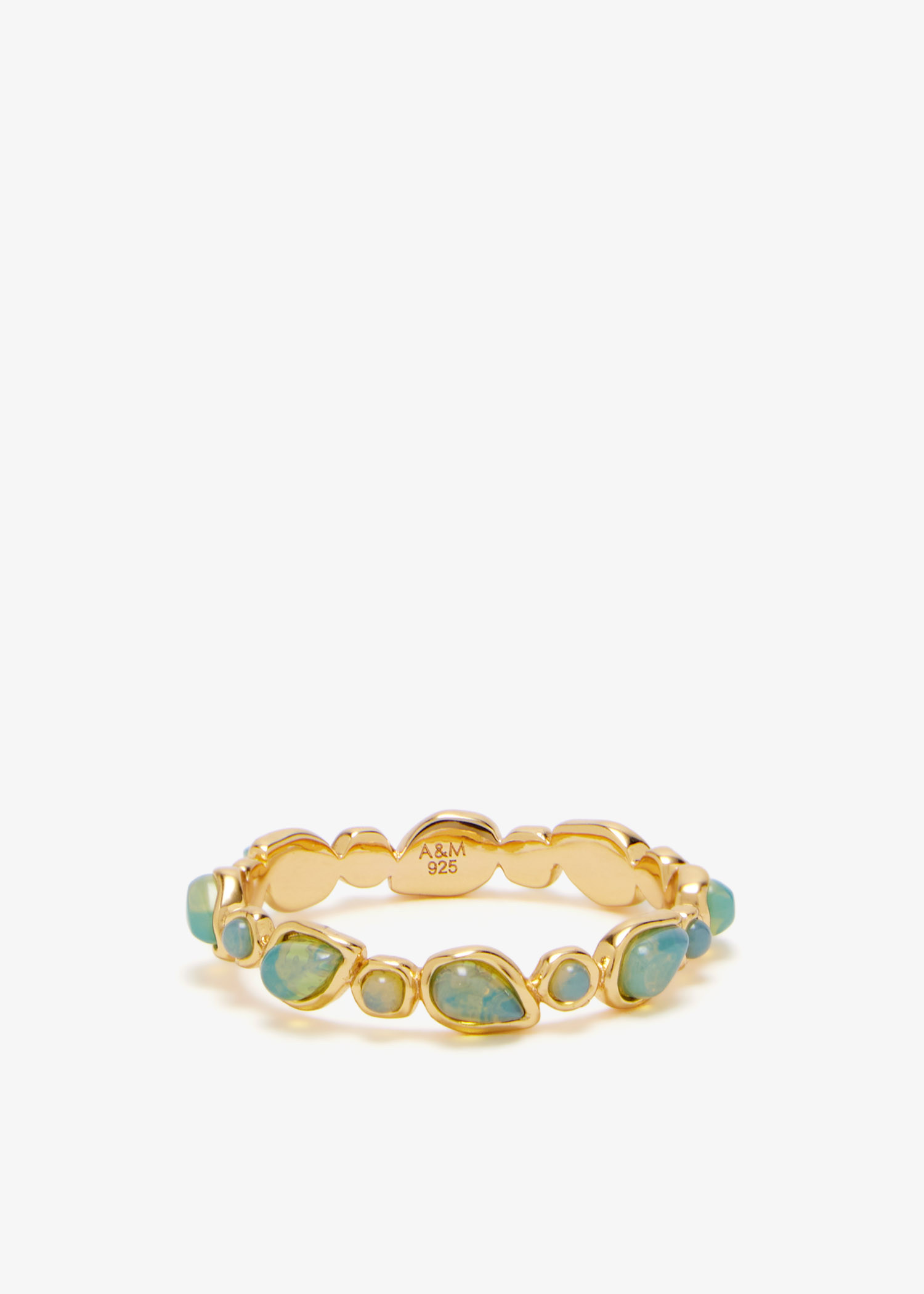 

Opal Pear Bezel band ring, Gold