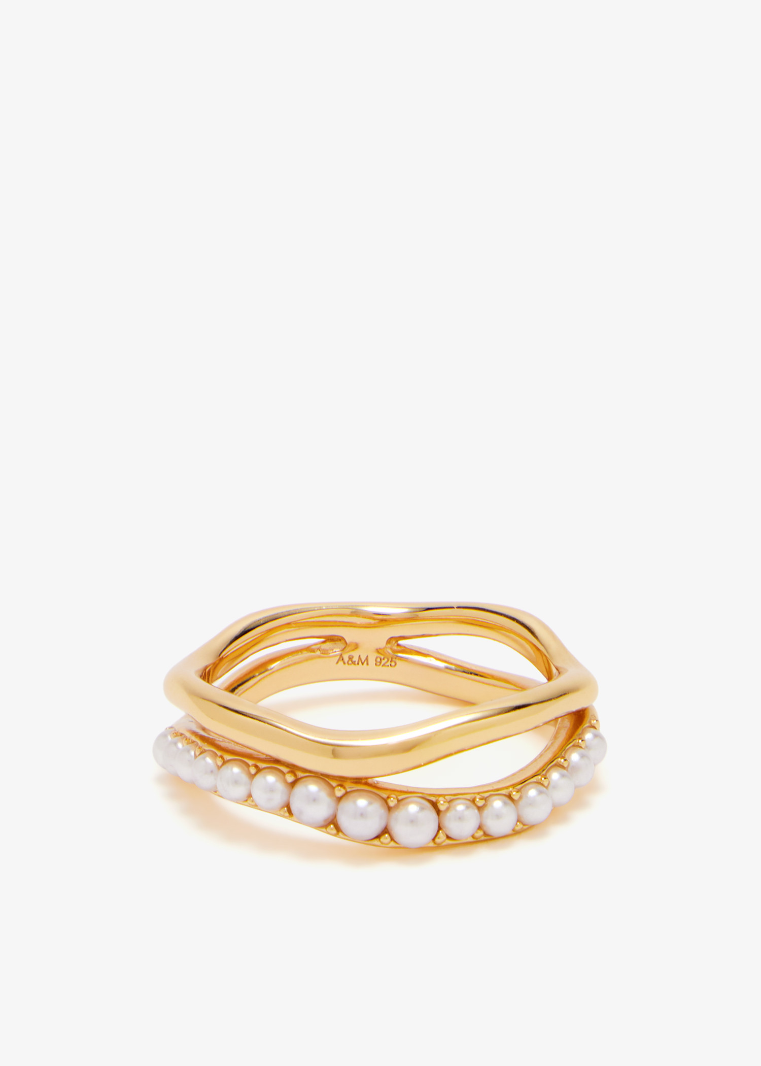 

Molten Illusion Pearl ring, Gold