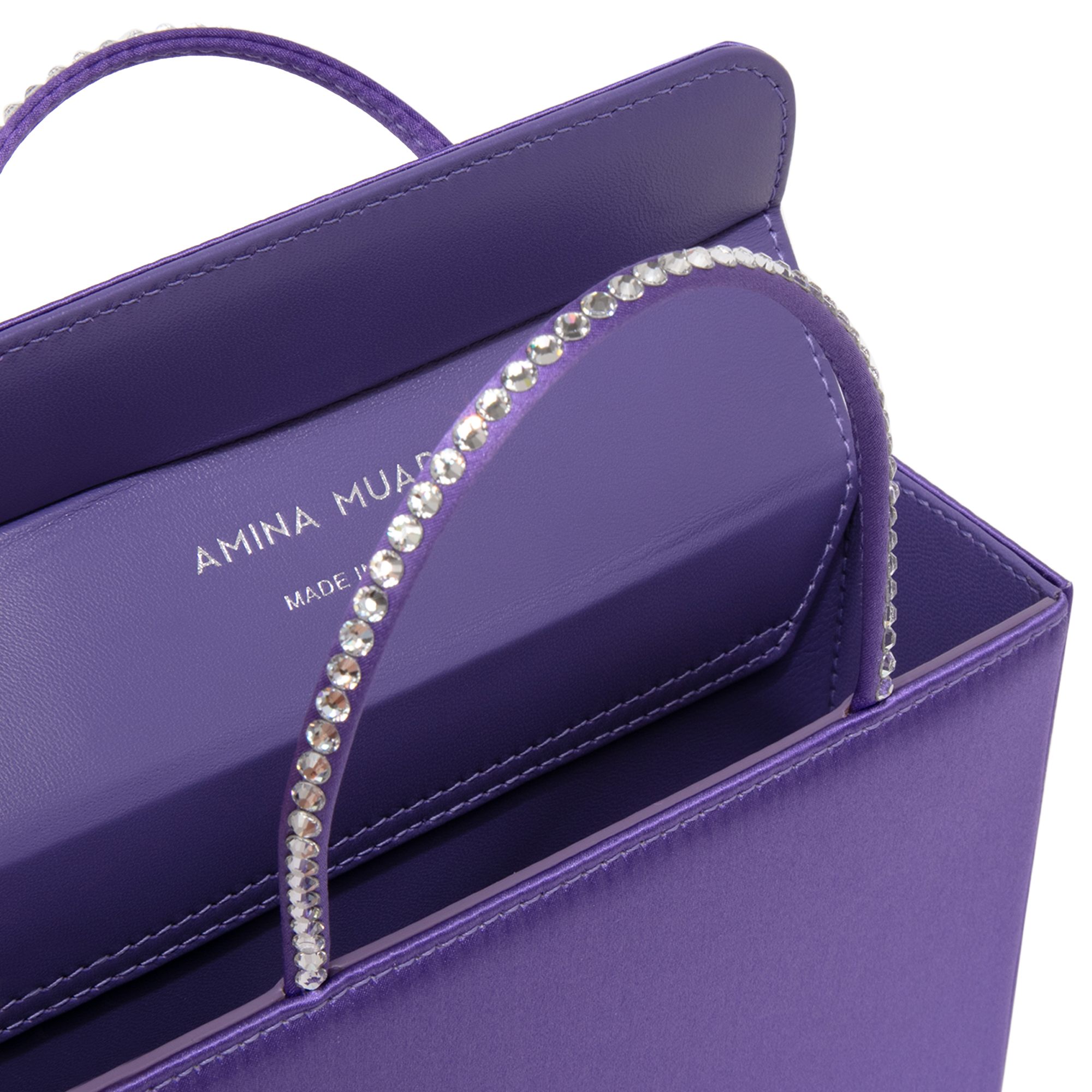 

Amini Gilda crystal satin box bag, Purple