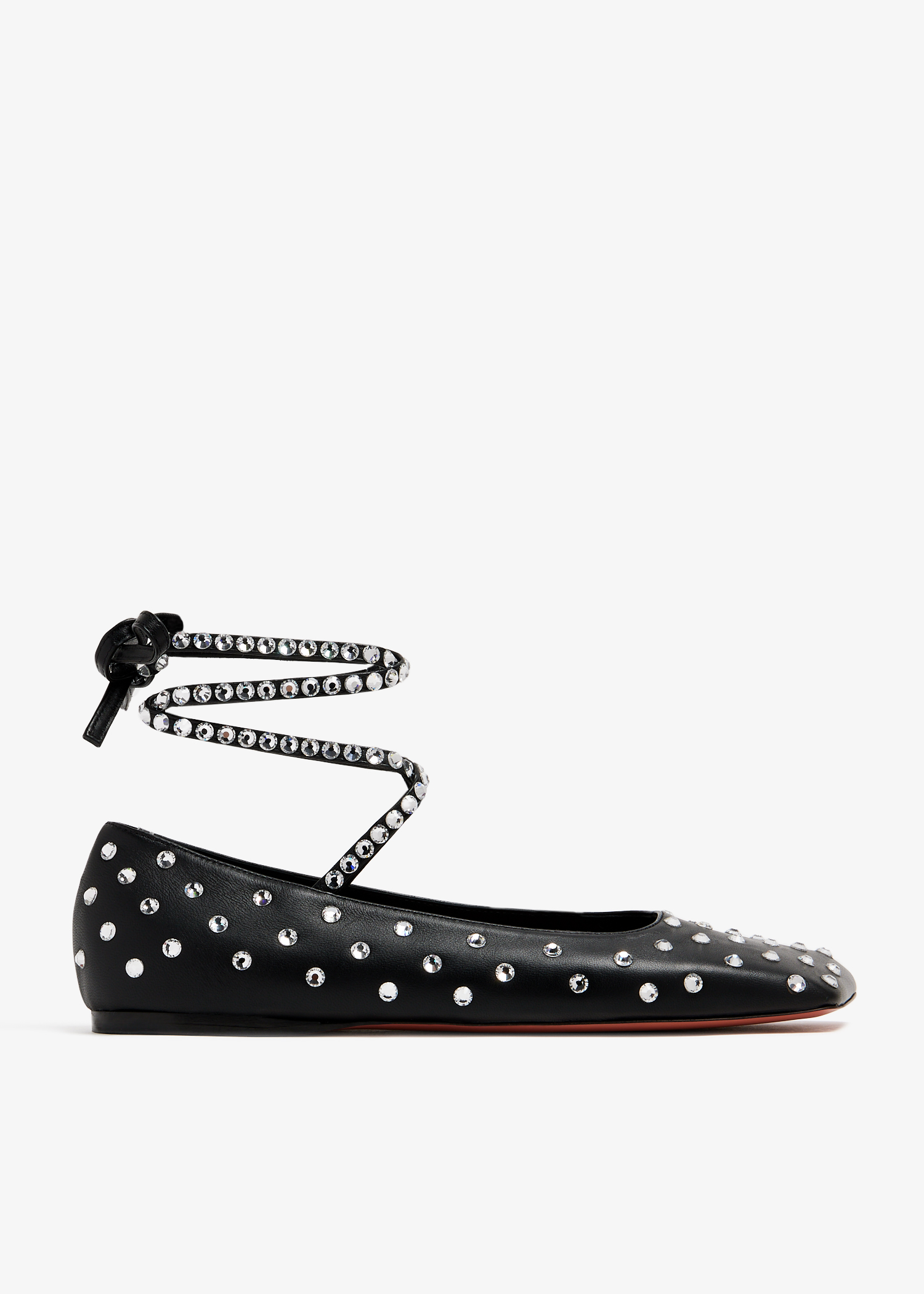 

Ane crystal lace-up ballet flats, Black