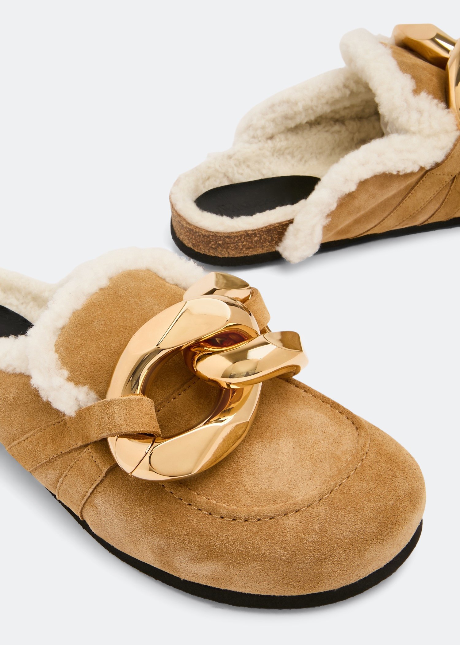 

Shearling Chain slippers, Brown