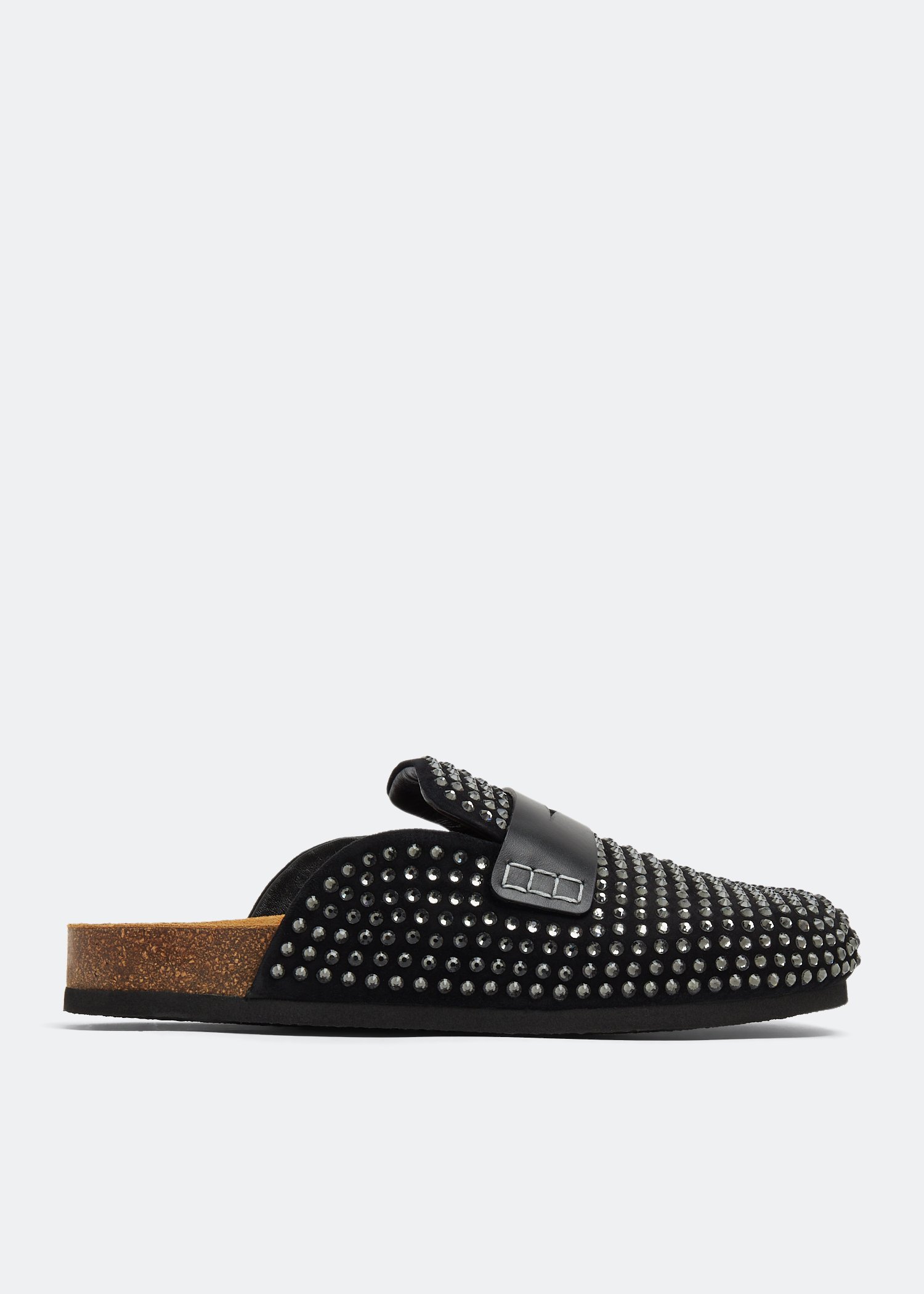 

Crystal loafer mules, Black