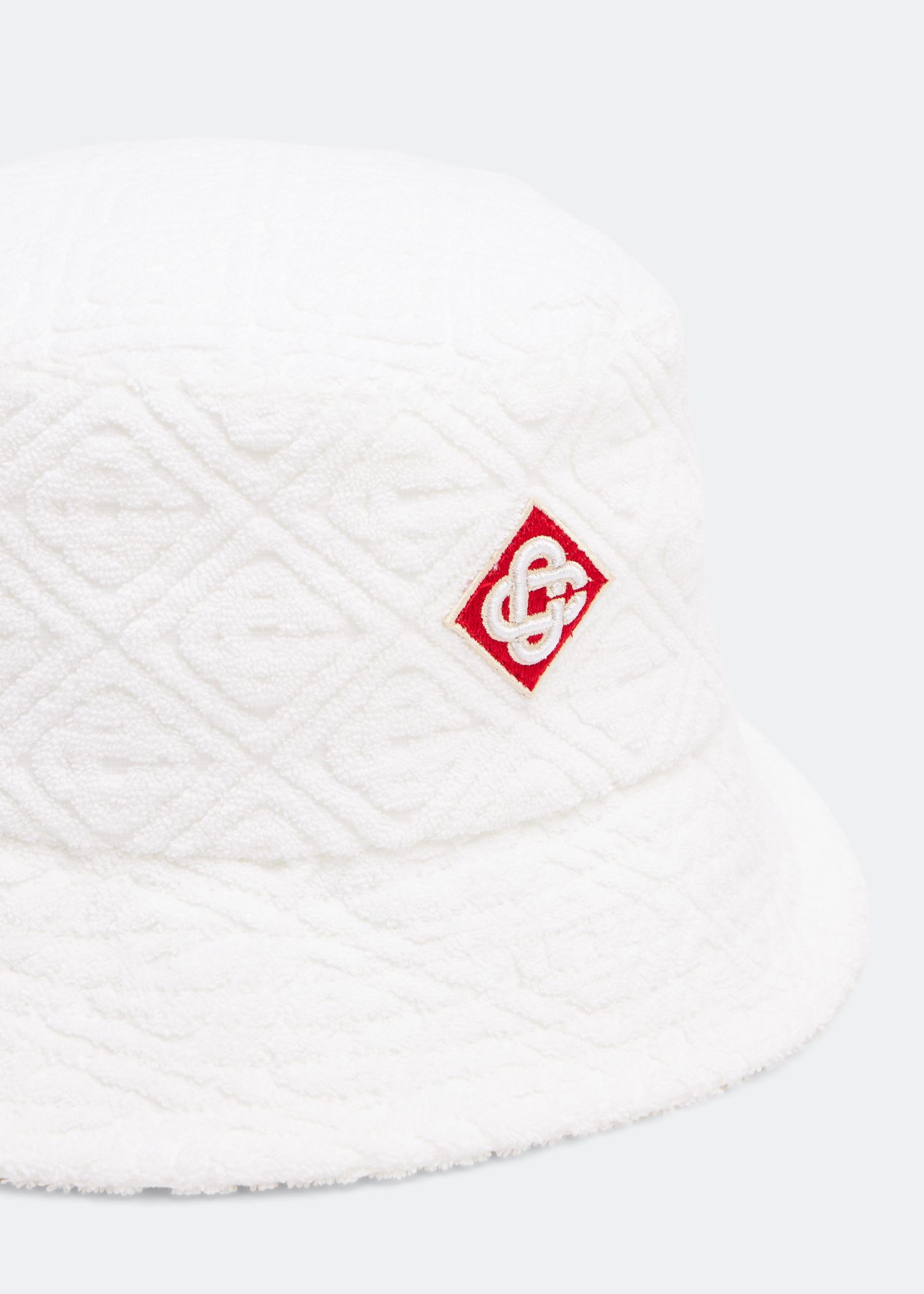 

Monogram terry bucket hat, White
