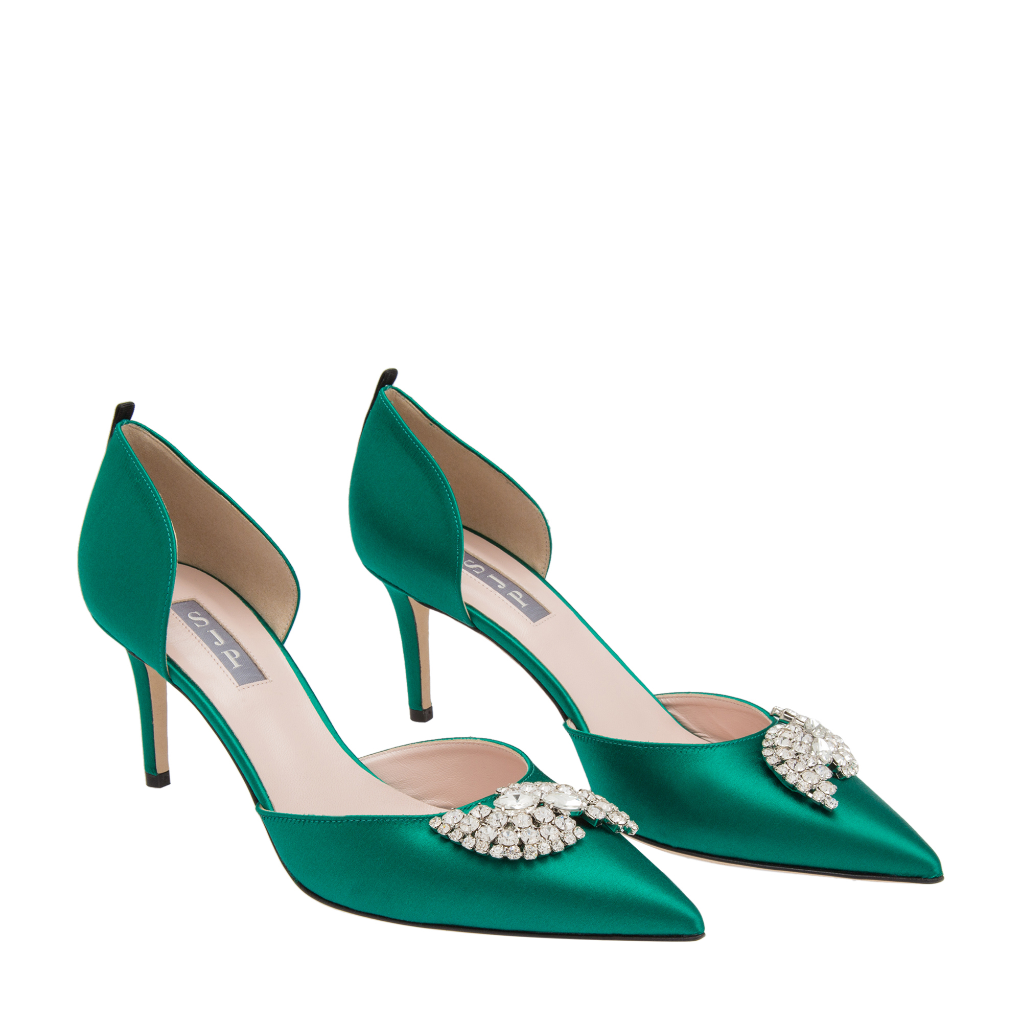 

Aurora satin pumps, Green