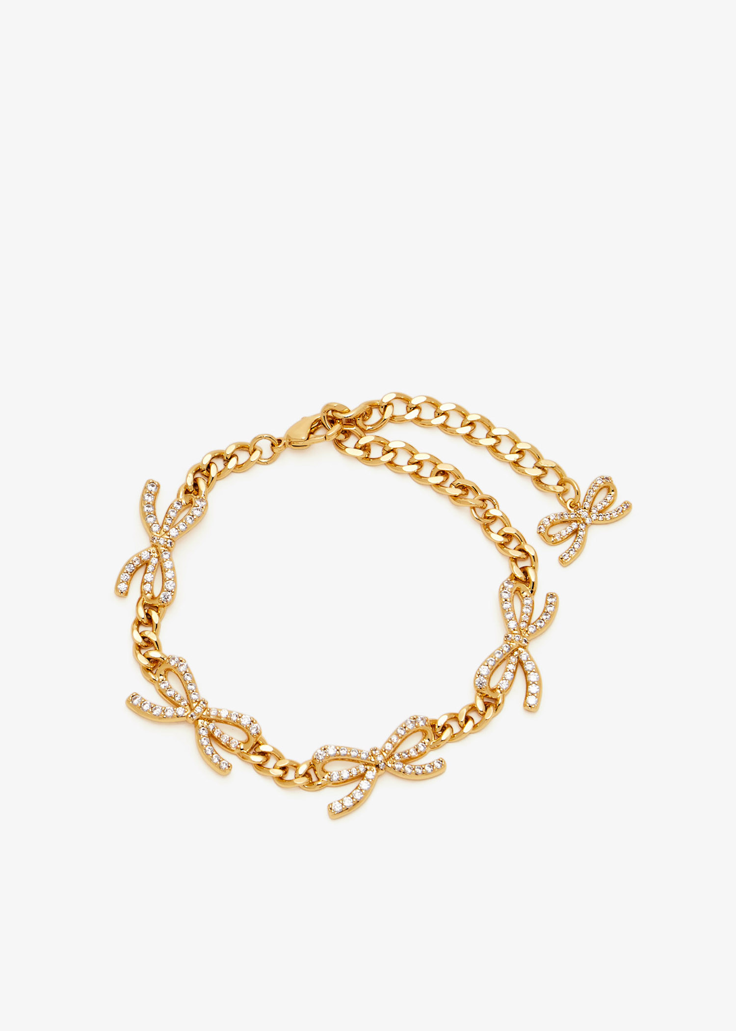 

Crystal bows bracelet, Gold