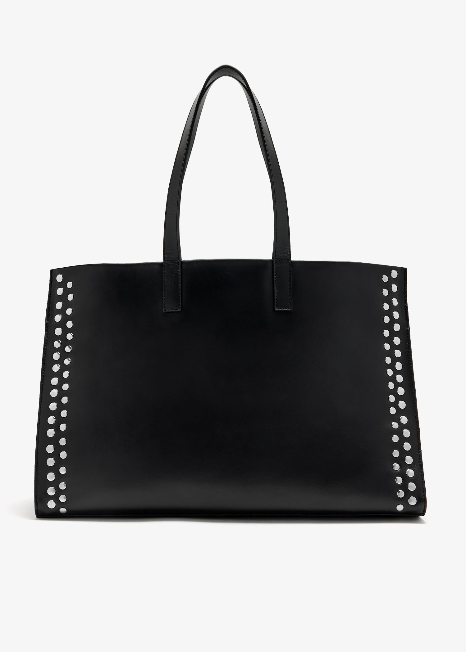 

Leather maxi shopper bag, Black
