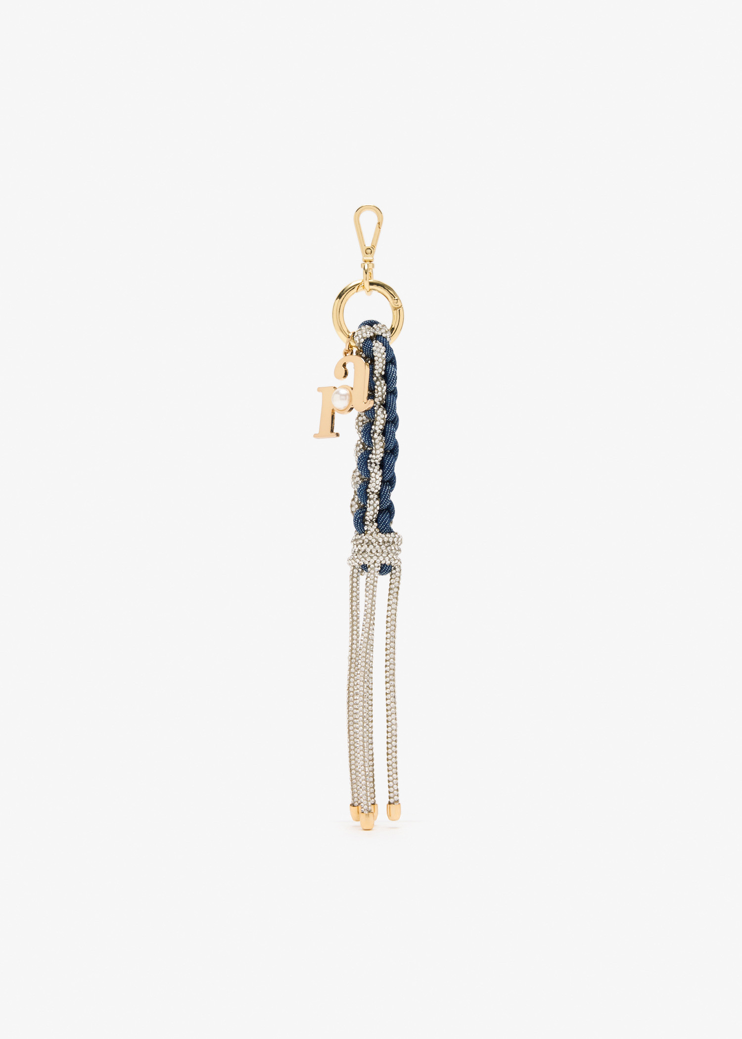 

Large denim bag charm, Blue