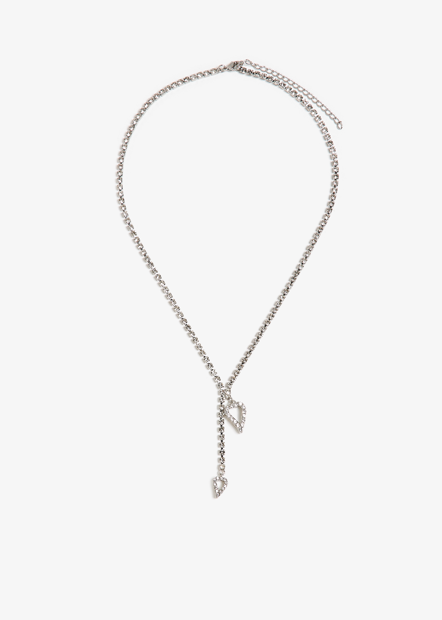 

Double Flow Crystal necklace, Silver
