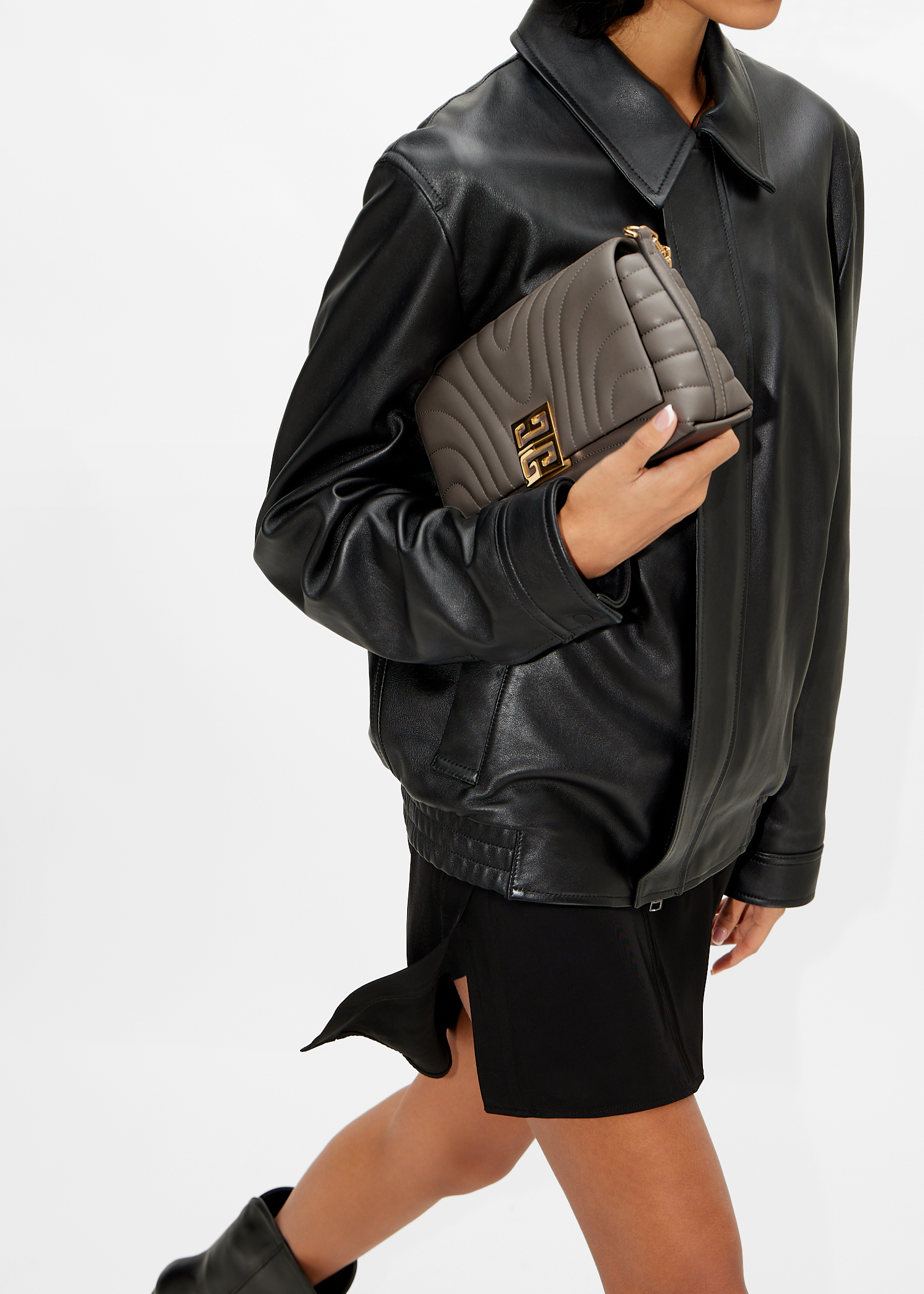 

Small 4G quilted bag, Grey