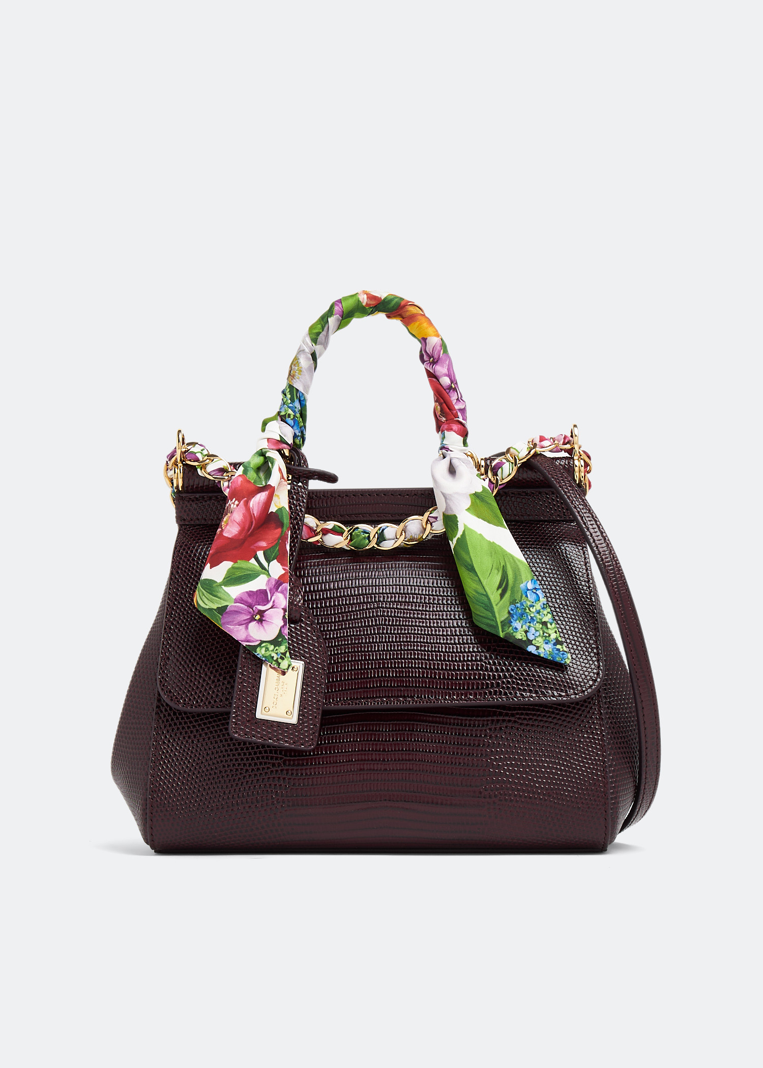 

Sicily small top handle bag, Burgundy
